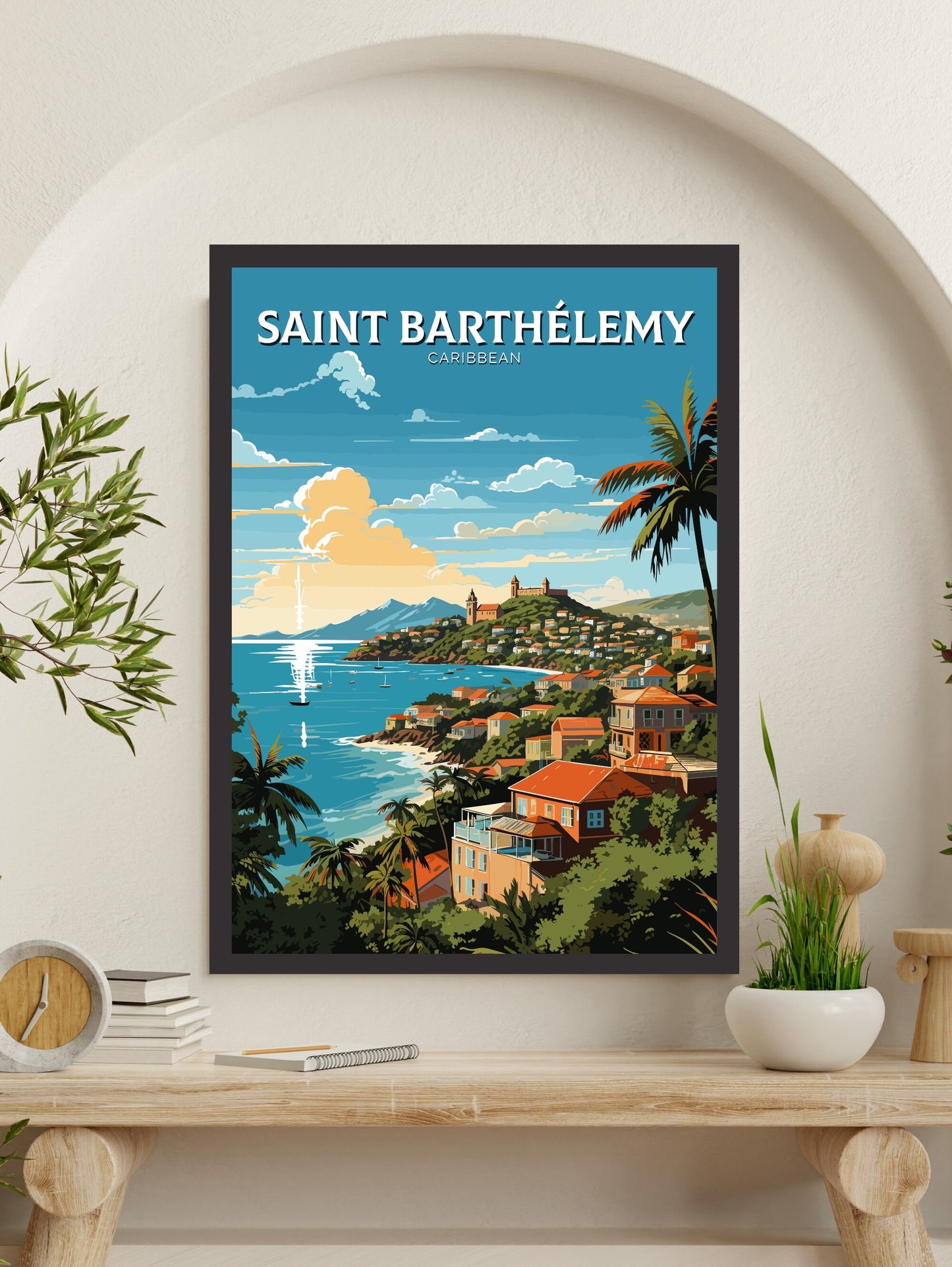 Saint Barthélemy Print | Saint Barthélemy Poster | Illustration | Saint Barthélemy art | Caribbean Wall Art | Caribbean Print | ID 774