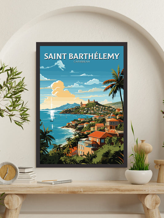 Saint Barthélemy Print | Saint Barthélemy Poster | Illustration | Saint Barthélemy art | Caribbean Wall Art | Caribbean Print | ID 774