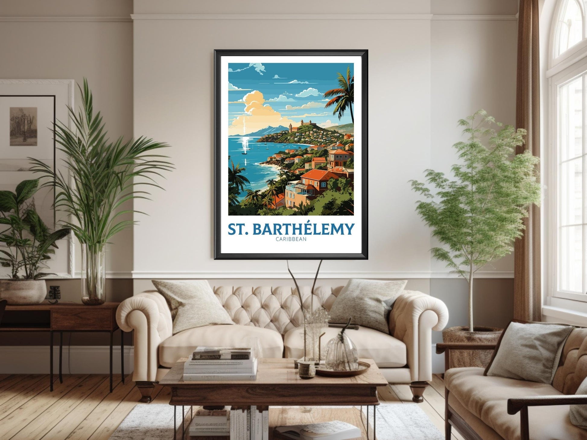 Saint Barthélemy Poster | Saint Barthélemy Print | Illustration | Saint Barthélemy art | Caribbean Wall Art | Caribbean Print | ID 776