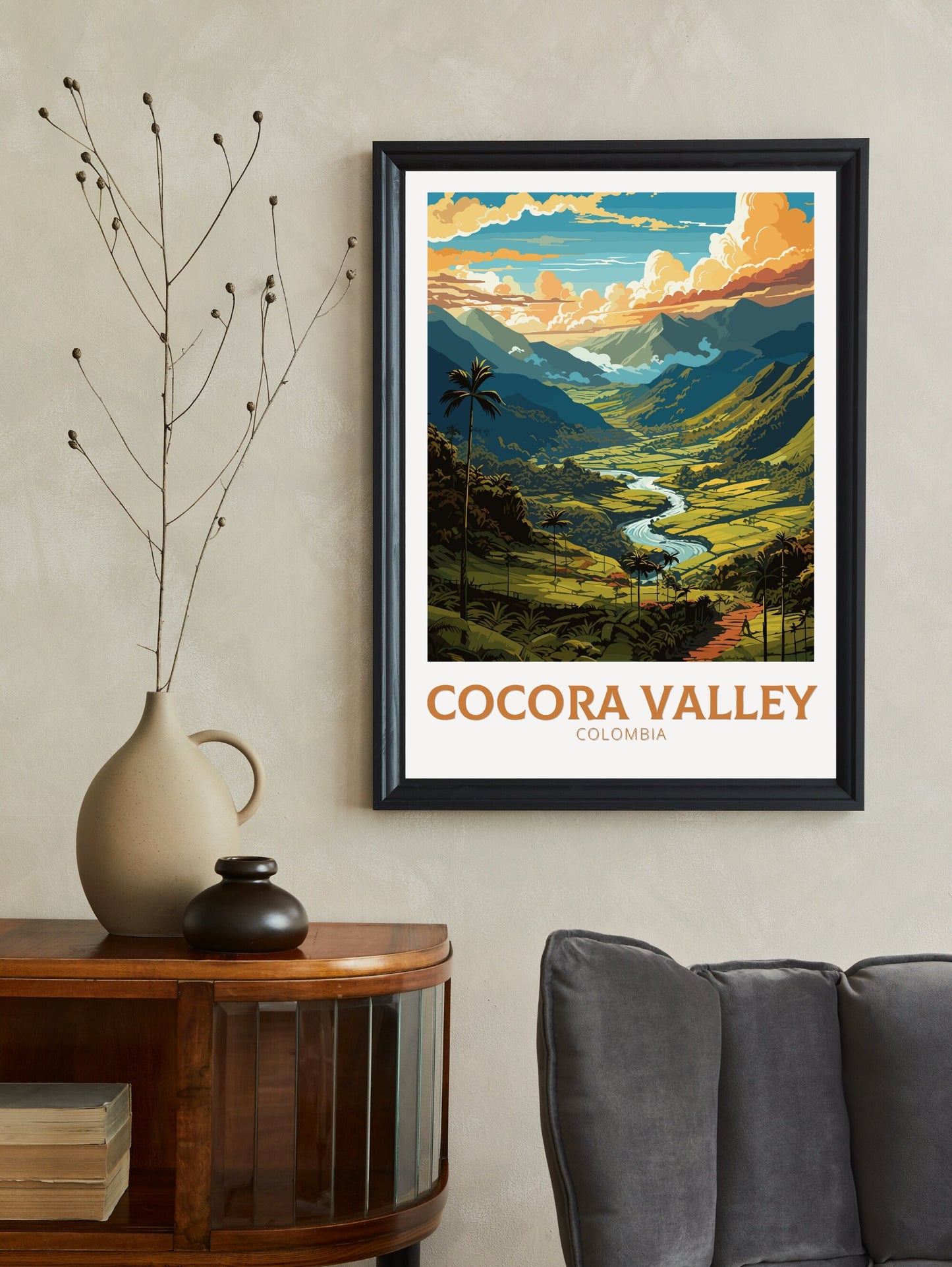 Cocora Valley Travel Print | Housewarming Gift | Colombia Poster | Cocora Valley Travel Poster | Cocora Valley Wall Art | ID 780