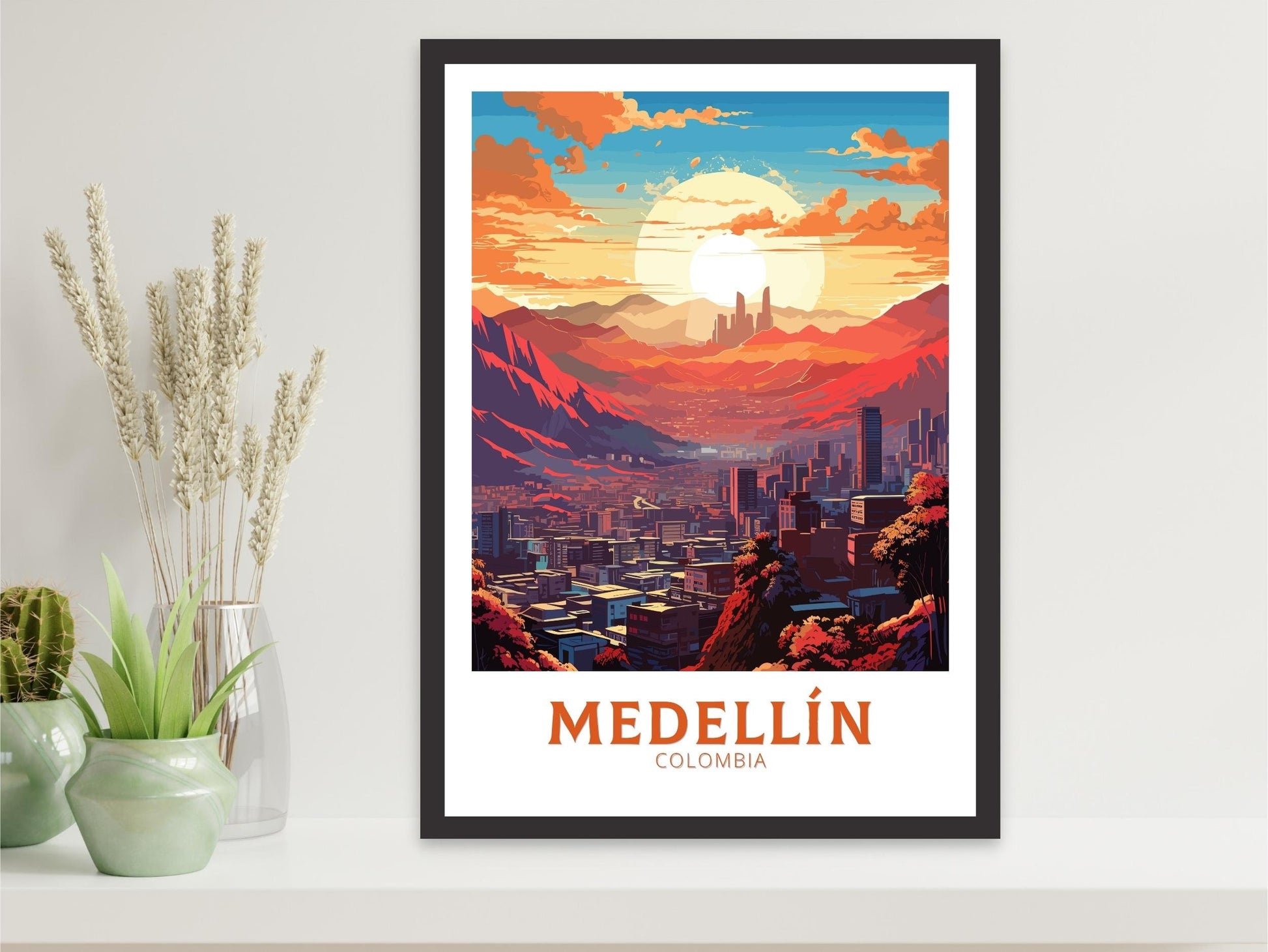 Medellin Travel Poster | Medellin Wall Art | Medellin Print | Medellin Colombia | Housewarming Gift | Colombia Poster