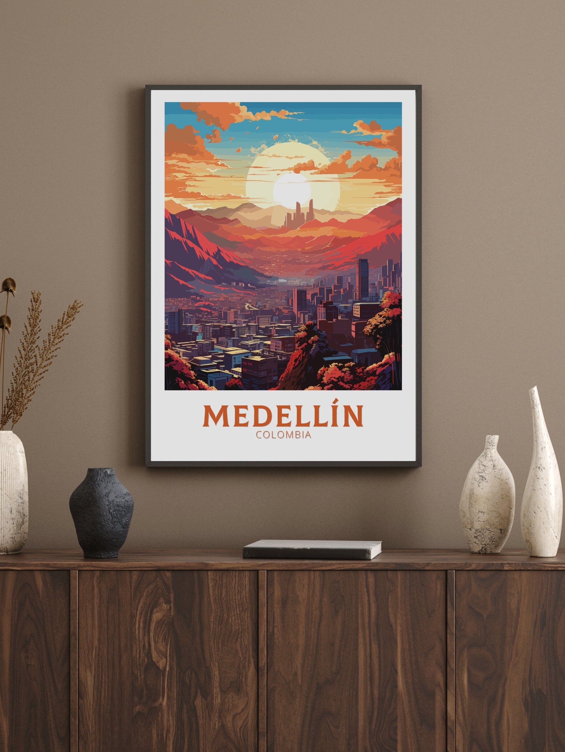 Medellin Travel Poster | Medellin Wall Art | Medellin Print | Medellin Colombia | Housewarming Gift | Colombia Poster