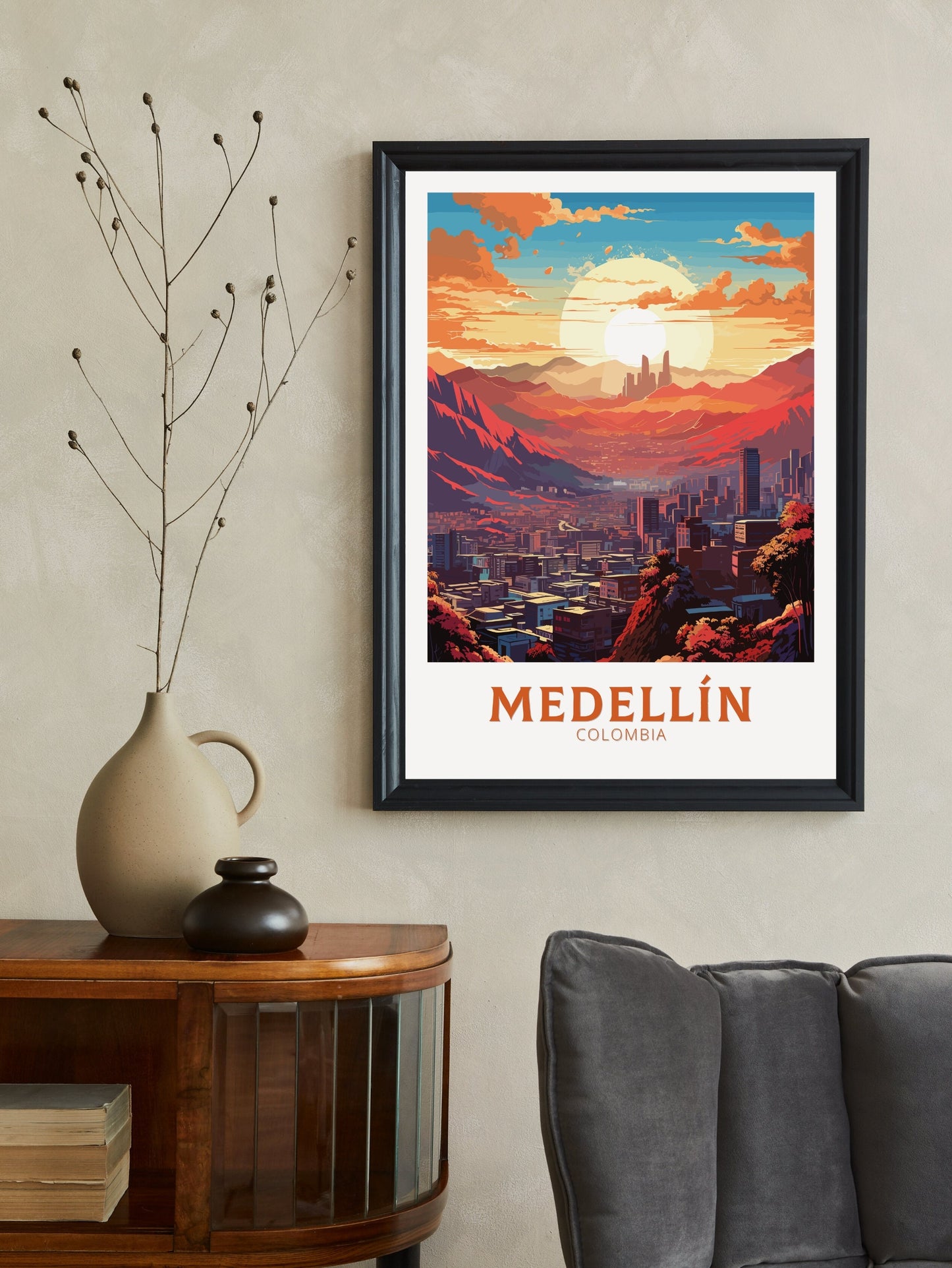 Medellin Travel Poster | Medellin Wall Art | Medellin Print | Medellin Colombia | Housewarming Gift | Colombia Poster