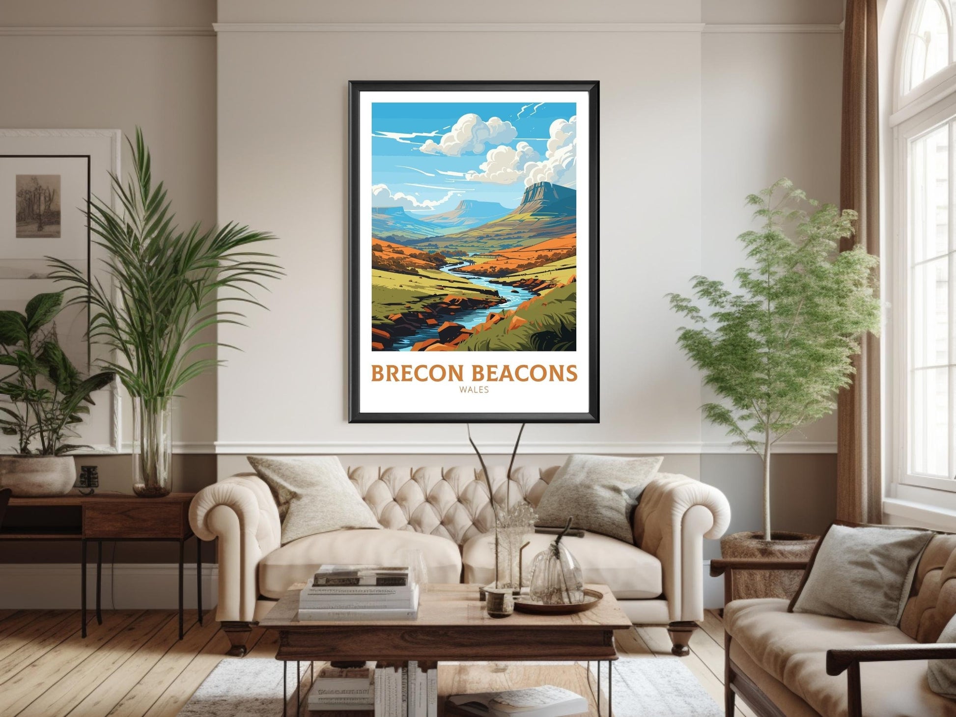 Brecon Beacons Print | Brecon Beacons Poster | Wales Travel Print | Wales Illustration | Brecon Beacons Wall Art | Wales Poster | ID 785