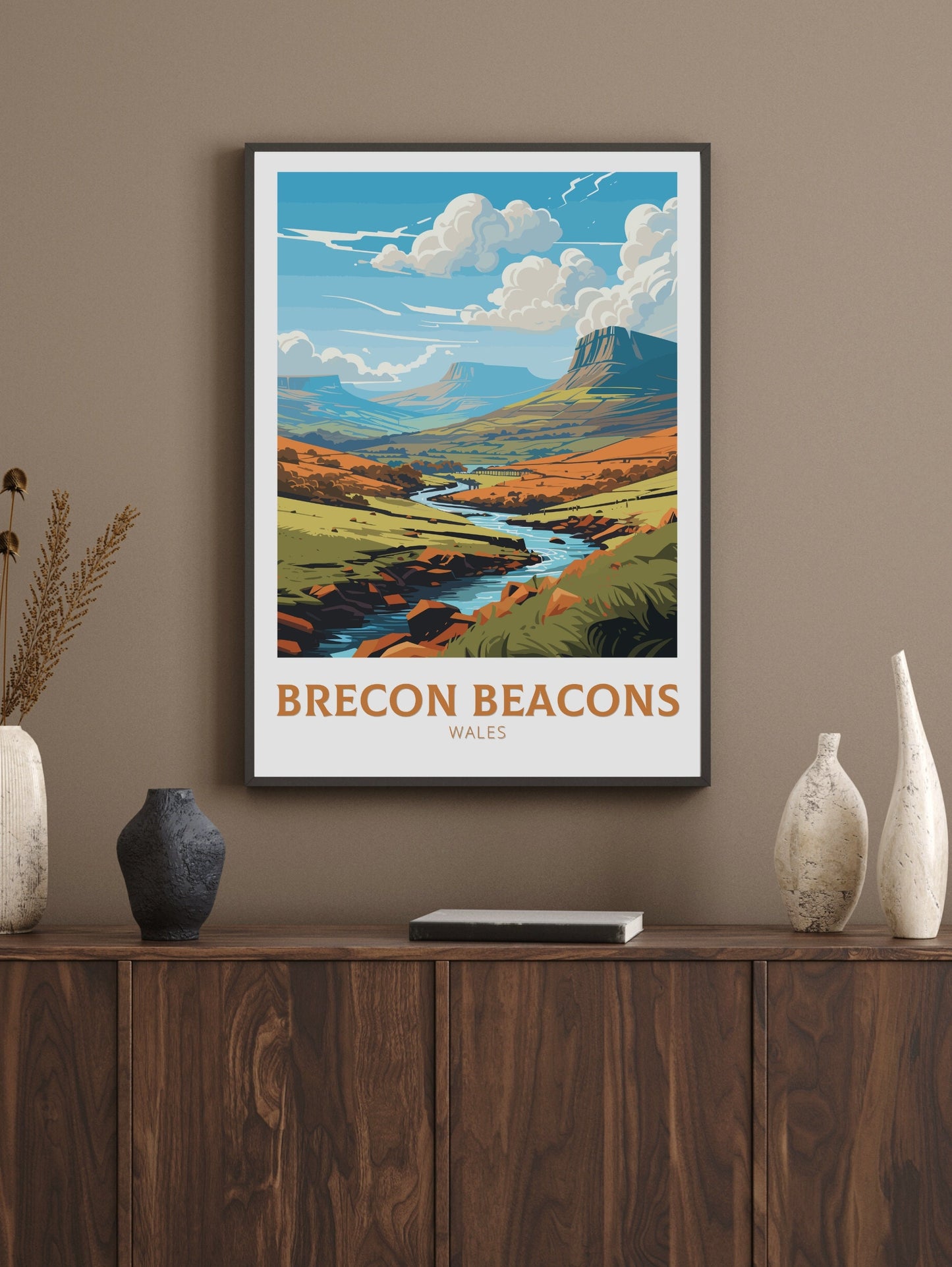 Brecon Beacons Print | Brecon Beacons Poster | Wales Travel Print | Wales Illustration | Brecon Beacons Wall Art | Wales Poster | ID 785