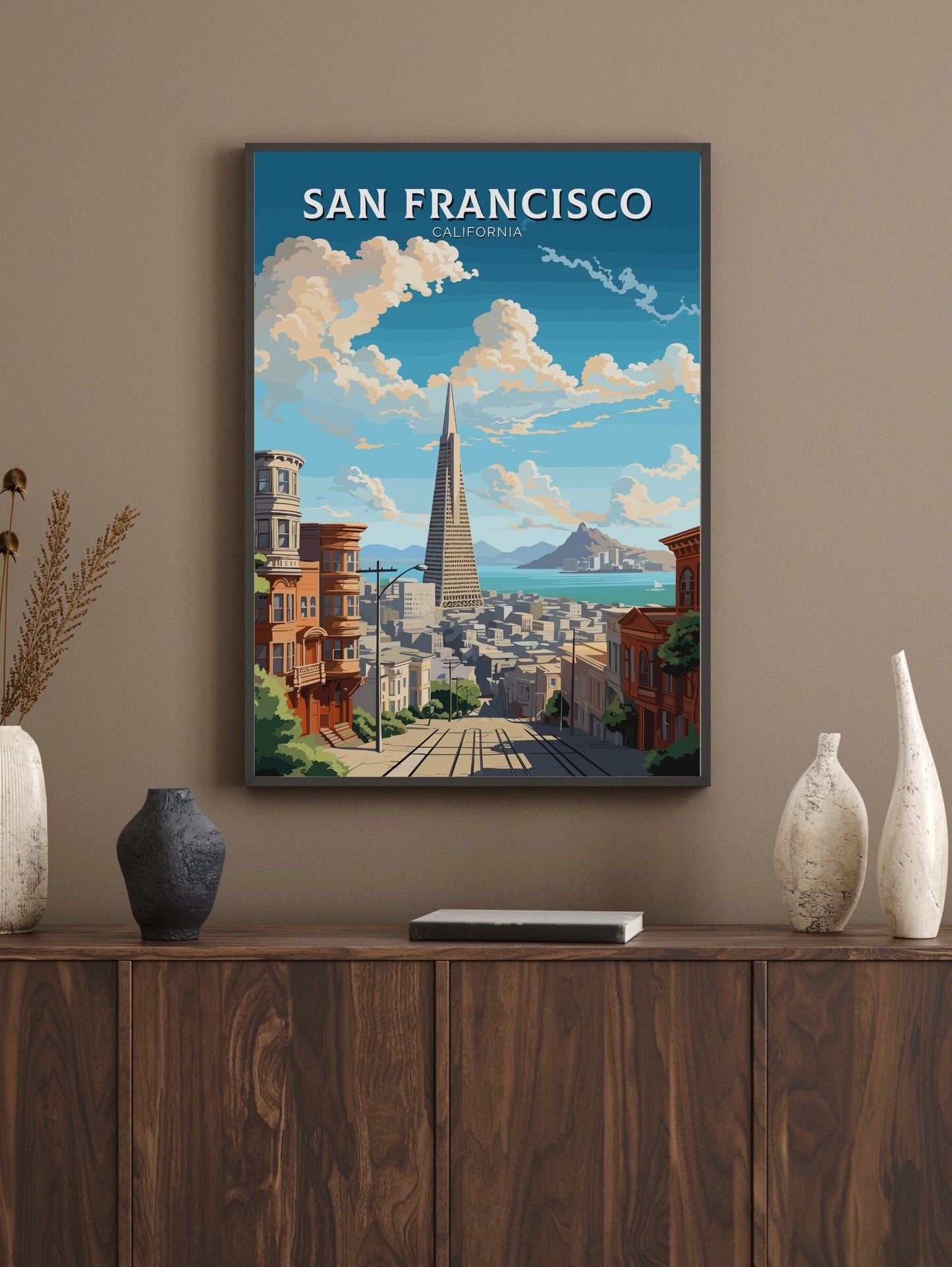 San Francisco City Poster | San Francisco Travel Print | San Francisco Print | San Francisco Wall Art | Transamerica Pyramid Print | ID 787