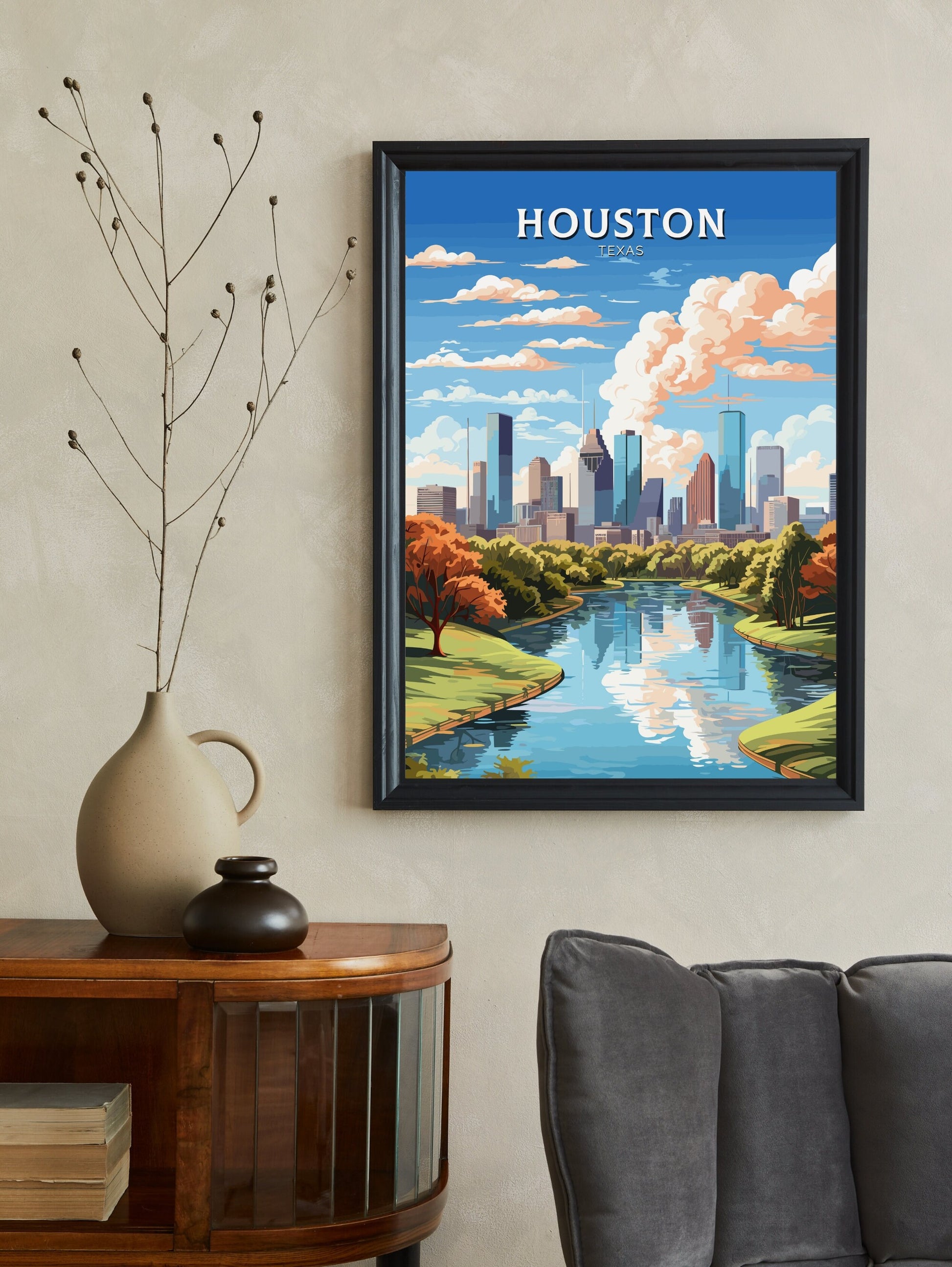 Houston Poster | Houston Travel Print | Houston Texas Print | Houston Art | USA print | Texas City Poster | Wall Art | ID 794