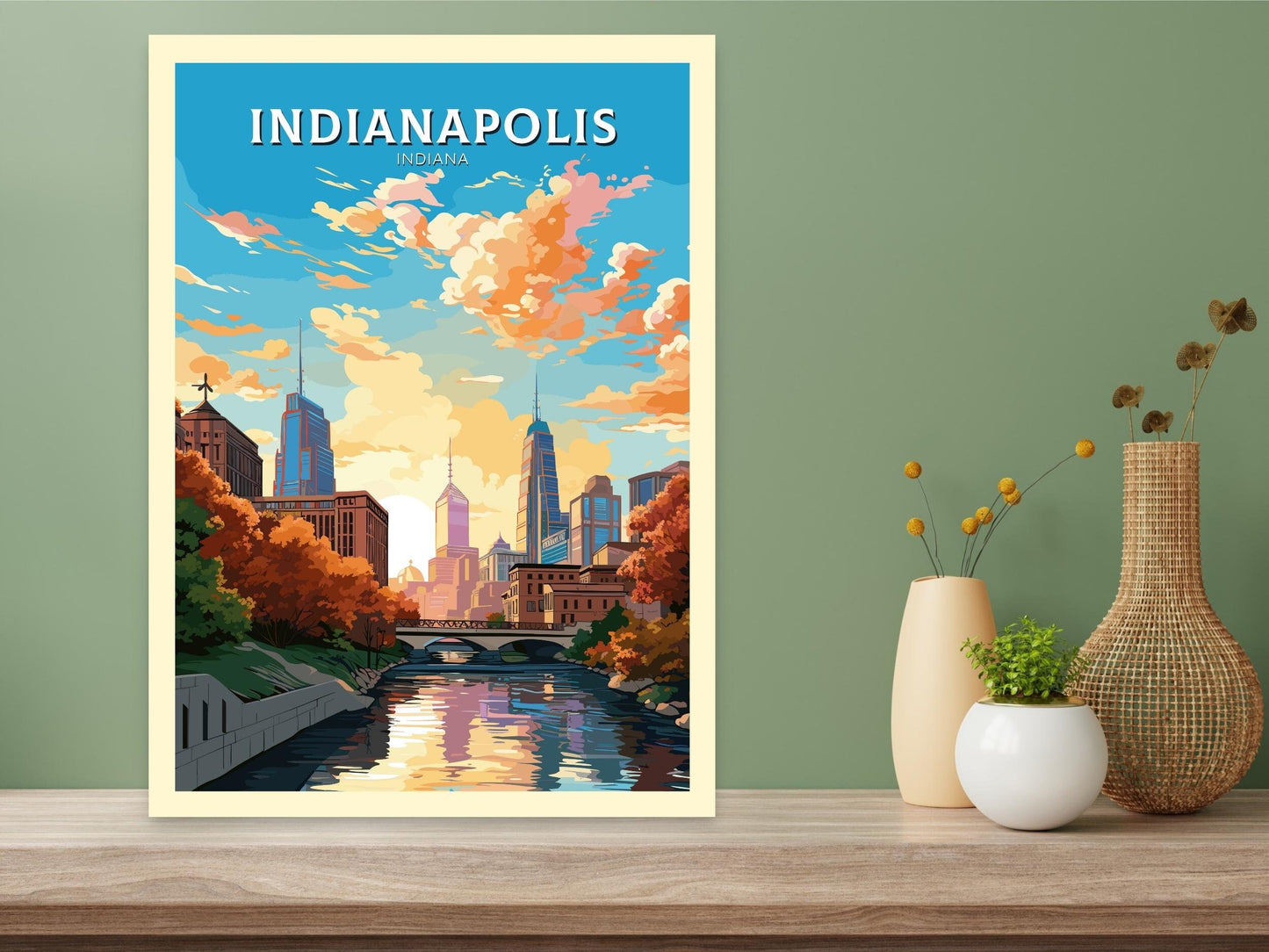 Indianapolis Travel Print | Indianapolis Print | Indianapolis Poster | Indiana Wall Art | USA print | Indiana City Poster | ID 797