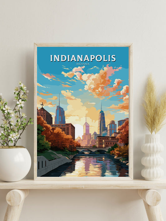 Indianapolis Travel Print | Indianapolis Print | Indianapolis Poster | Indiana Wall Art | USA print | Indiana City Poster | ID 797