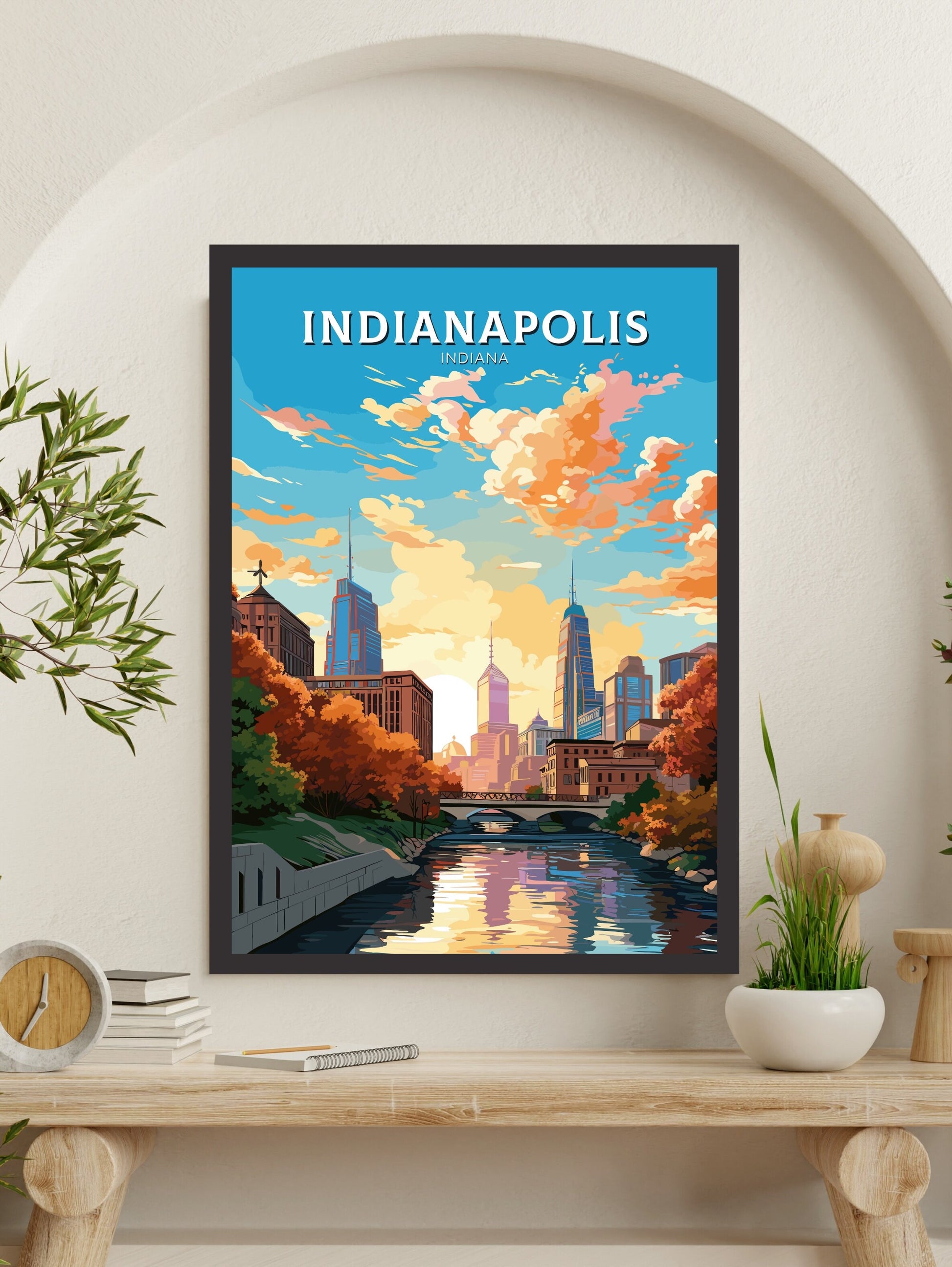 Indianapolis Travel Print | Indianapolis Print | Indianapolis Poster | Indiana Wall Art | USA print | Indiana City Poster | ID 797