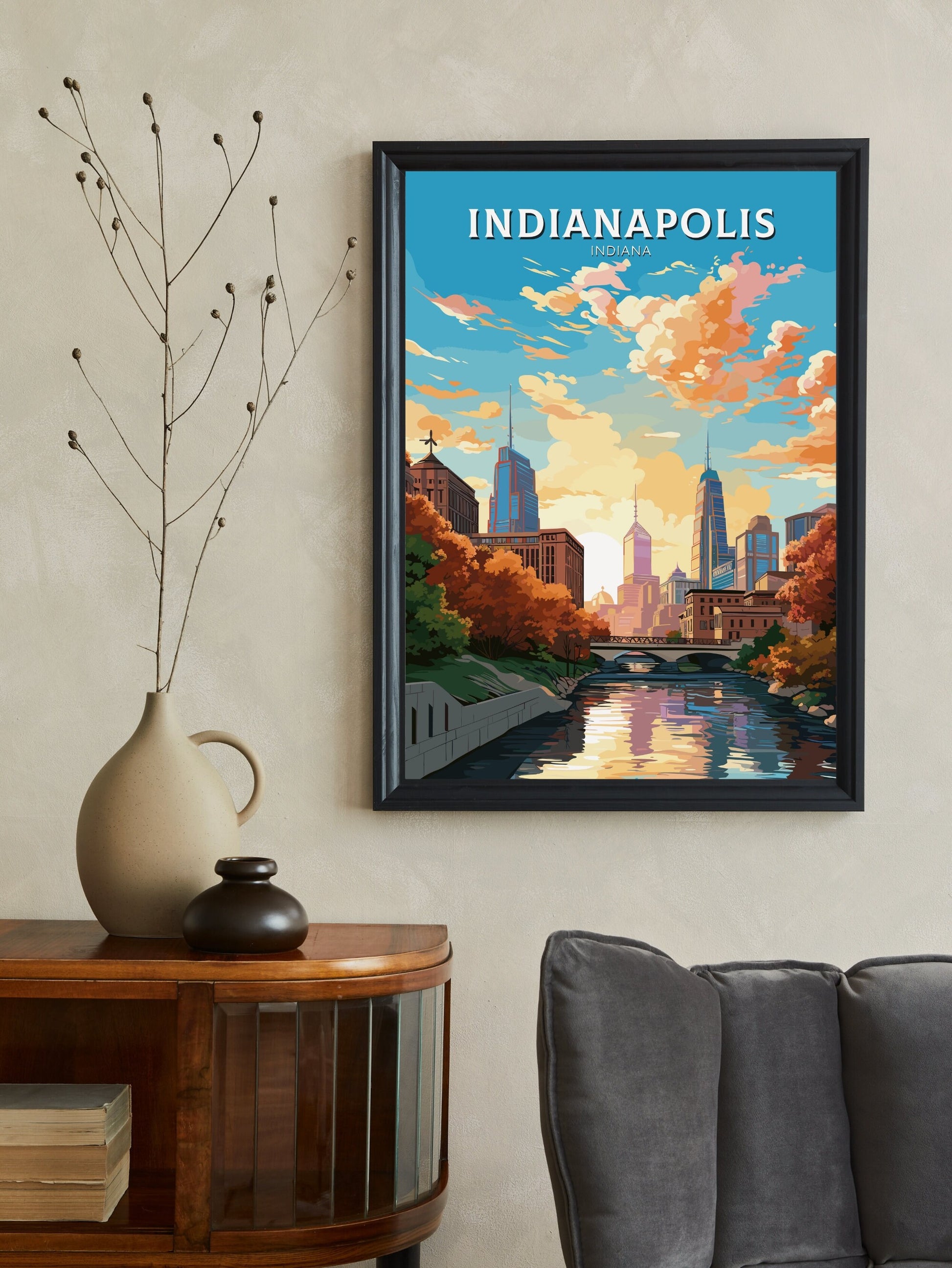 Indianapolis Travel Print | Indianapolis Print | Indianapolis Poster | Indiana Wall Art | USA print | Indiana City Poster | ID 797