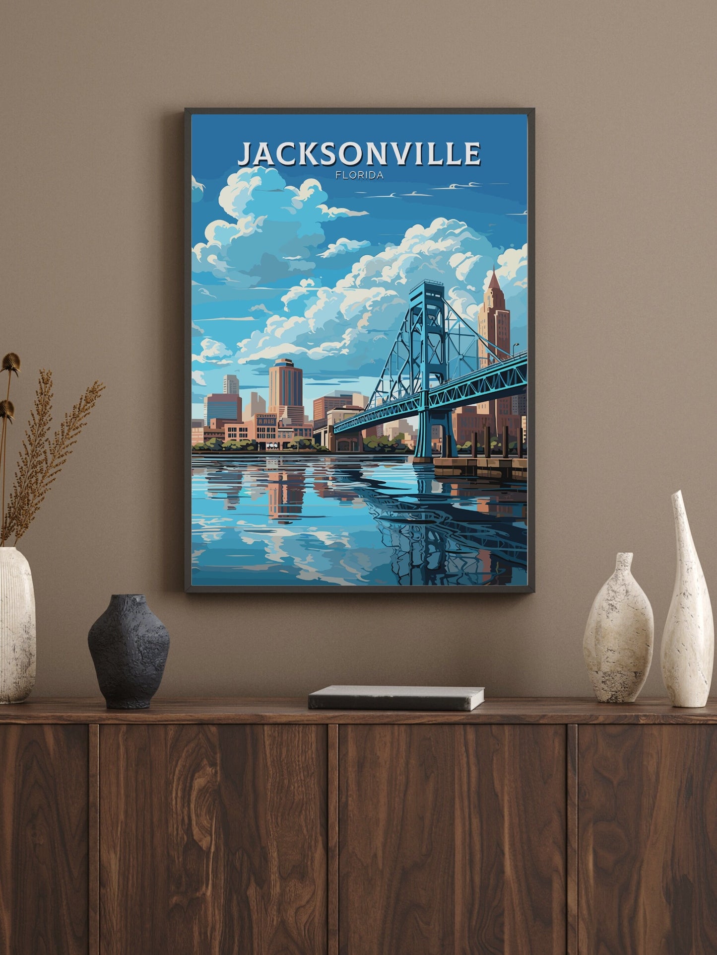 Jacksonville Travel Print | Jacksonville Print | Jacksonville Poster | Florida Wall Art | USA print | Florida City Poster | ID 798