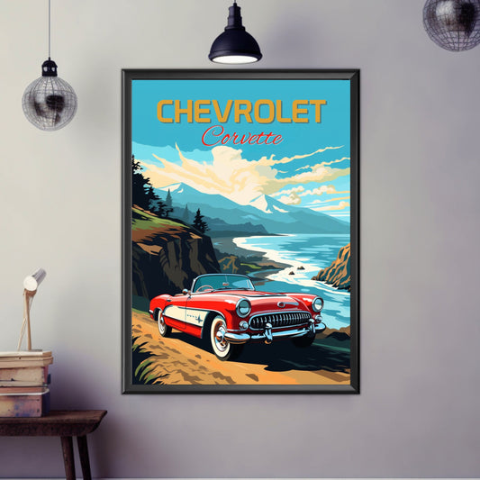 Chevrolet Corvette C1 Poster, Chevrolet Corvette C1 Print, 1950s Car Print, Car Art, Muscle Car Print, Classic Car, Car Print, Car Poster