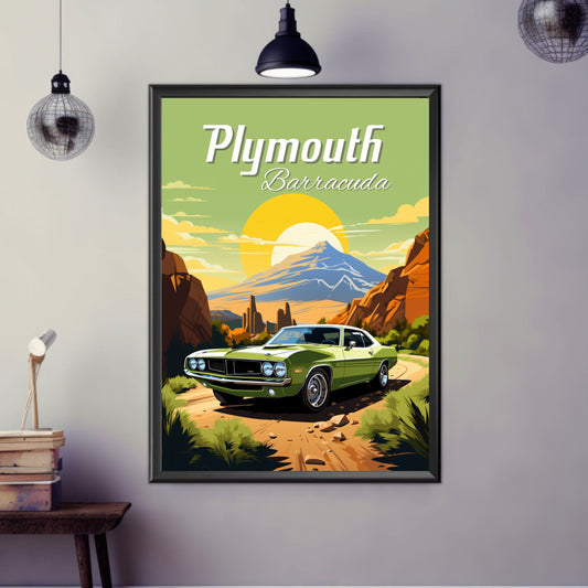 Plymouth Barracuda Print, 1970s, Plymouth Barracuda Poster, Car Art, Muscle Car Print, Classic Car, Car Print, Car Poster, American Car