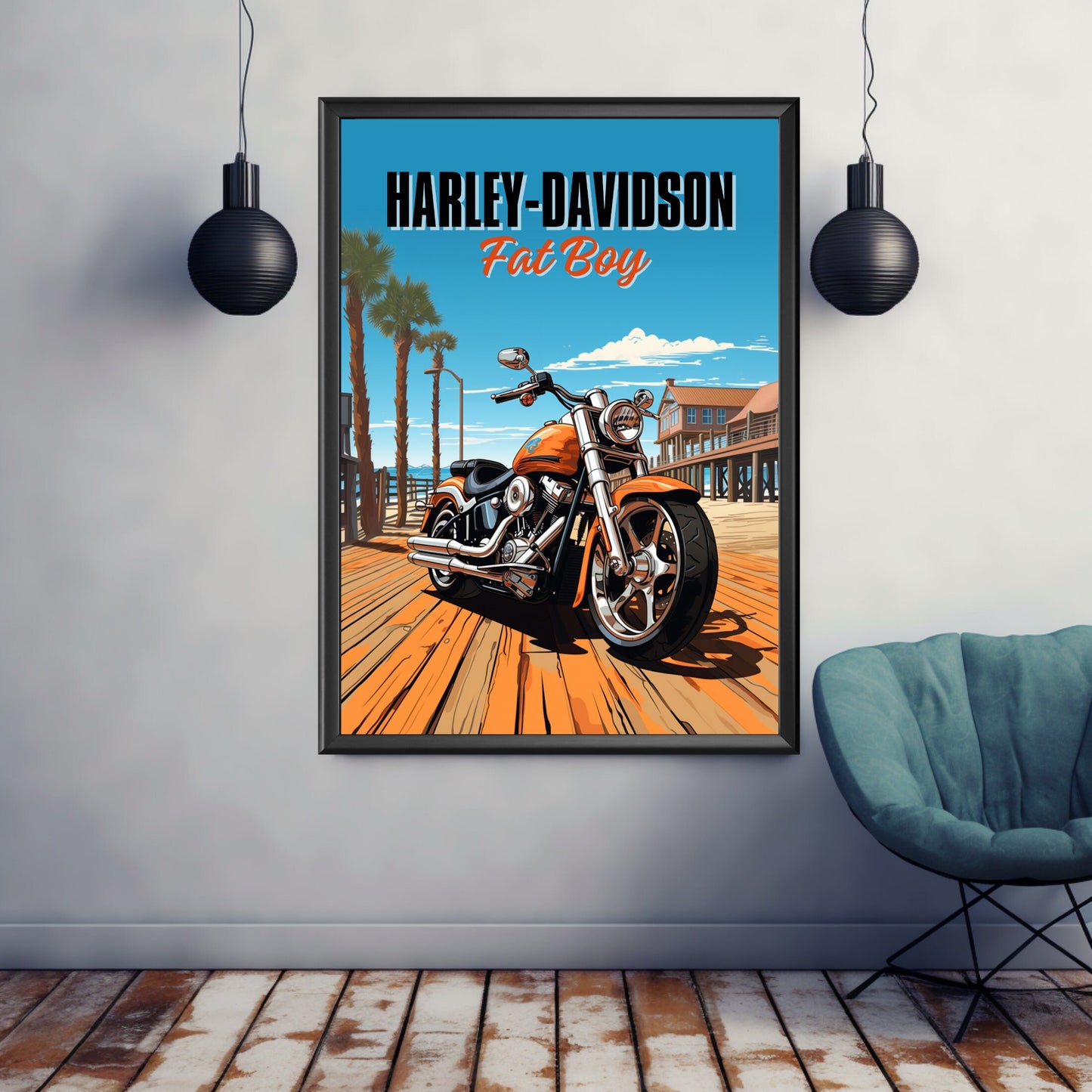 Harley-Davidson Fat Boy Poster