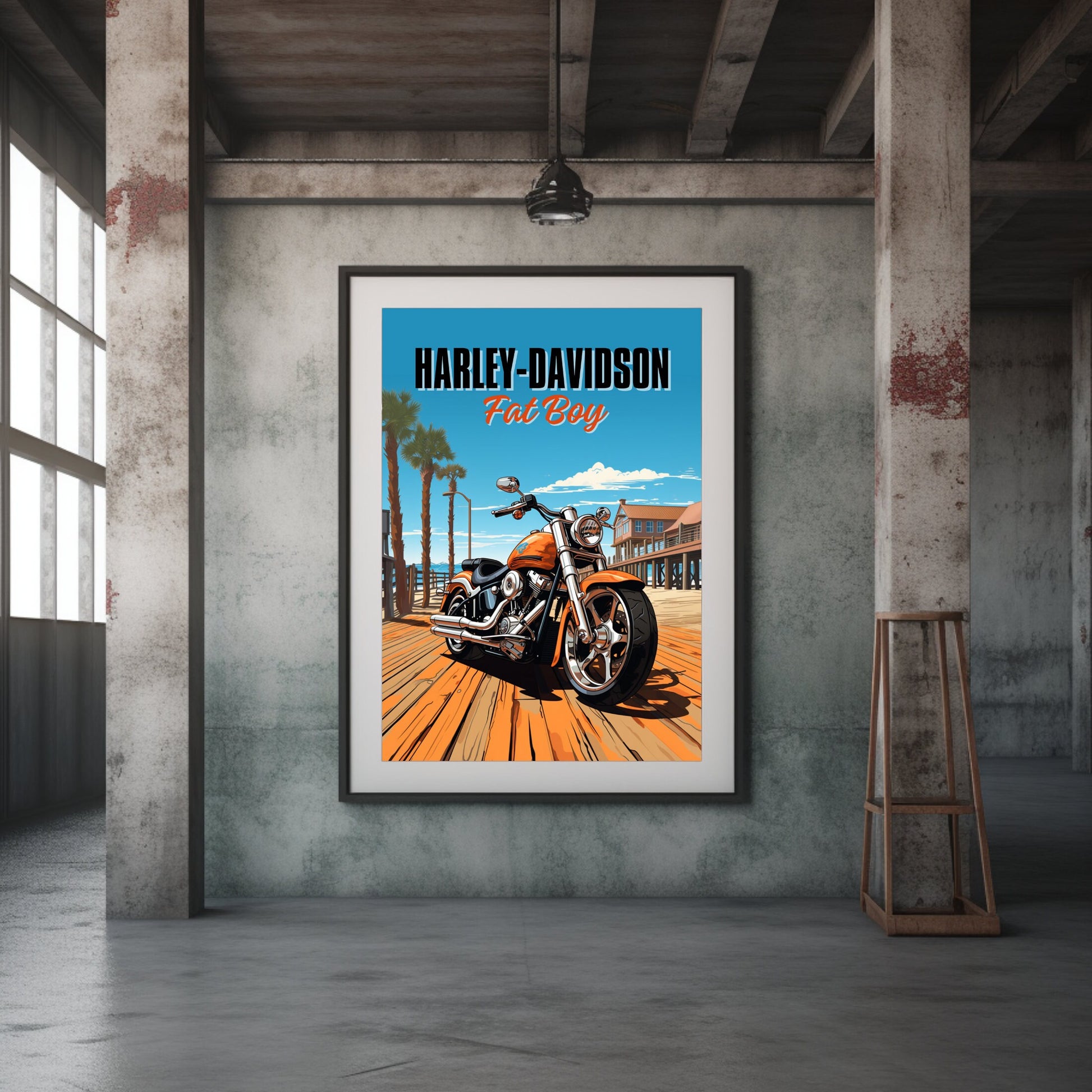 Harley-Davidson Fat Boy Poster