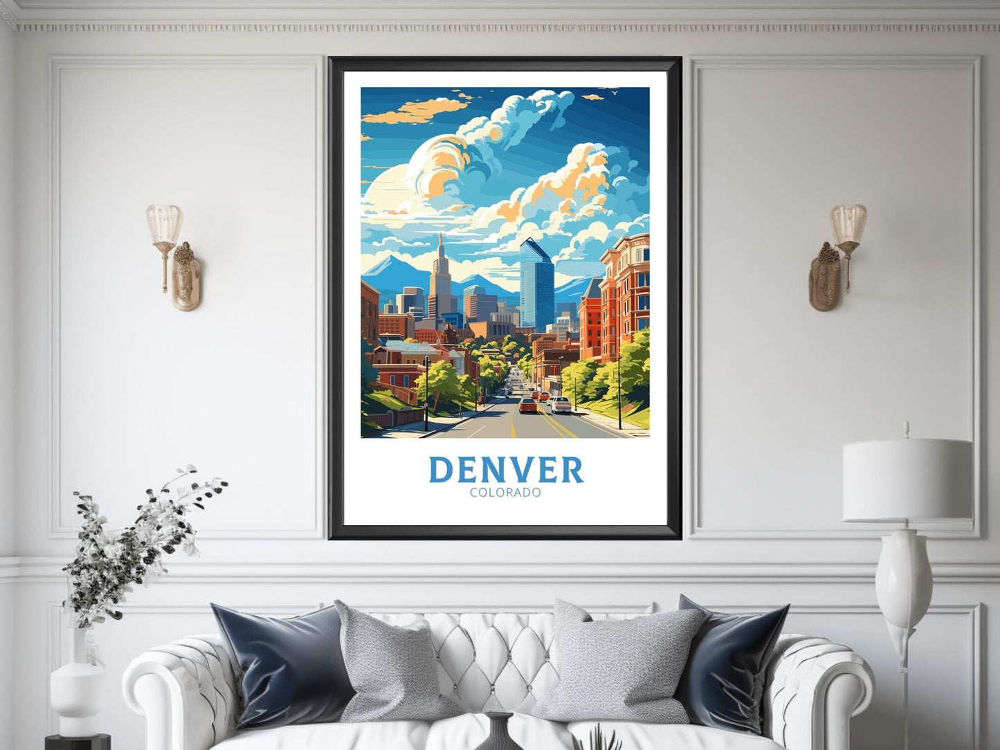 Denver Colorado Print | Denver Wall Art | Denver Poster | Denver Travel Print | USA print | Colorado City Poster | ID 810