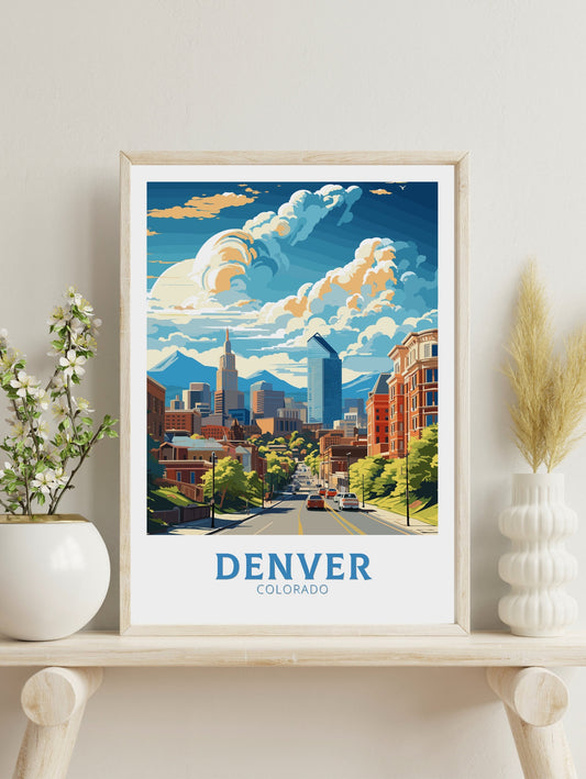 Denver Colorado Print | Denver Wall Art | Denver Poster | Denver Travel Print | USA print | Colorado City Poster | ID 810