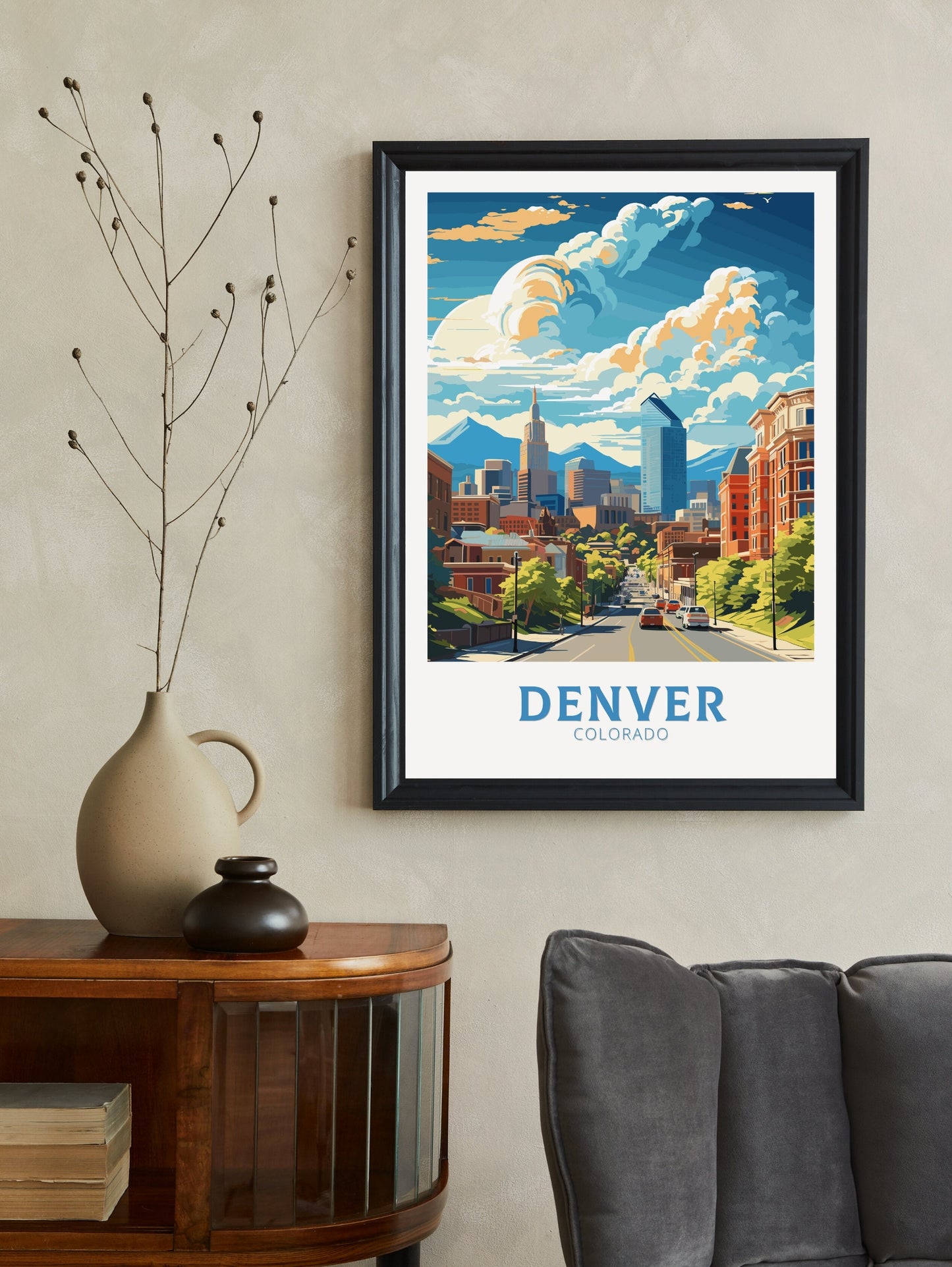 Denver Colorado Print | Denver Wall Art | Denver Poster | Denver Travel Print | USA print | Colorado City Poster | ID 810