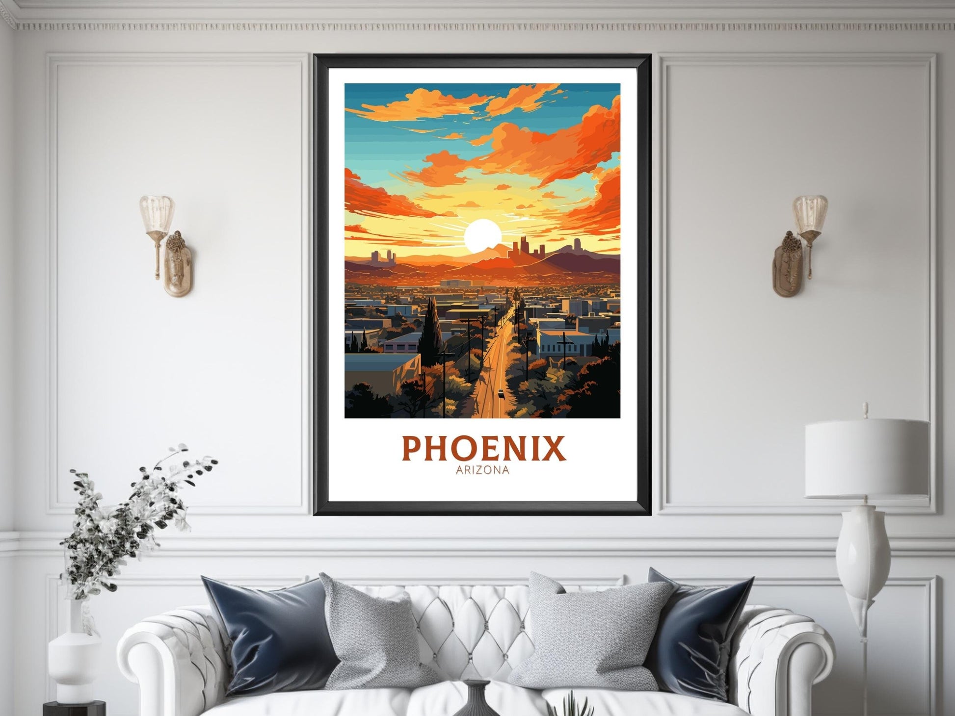 Phoenix Poster | Phoenix Print | Phoenix Travel Print | Arizona Wall Art | USA print | Arizona City Poster | ID 818