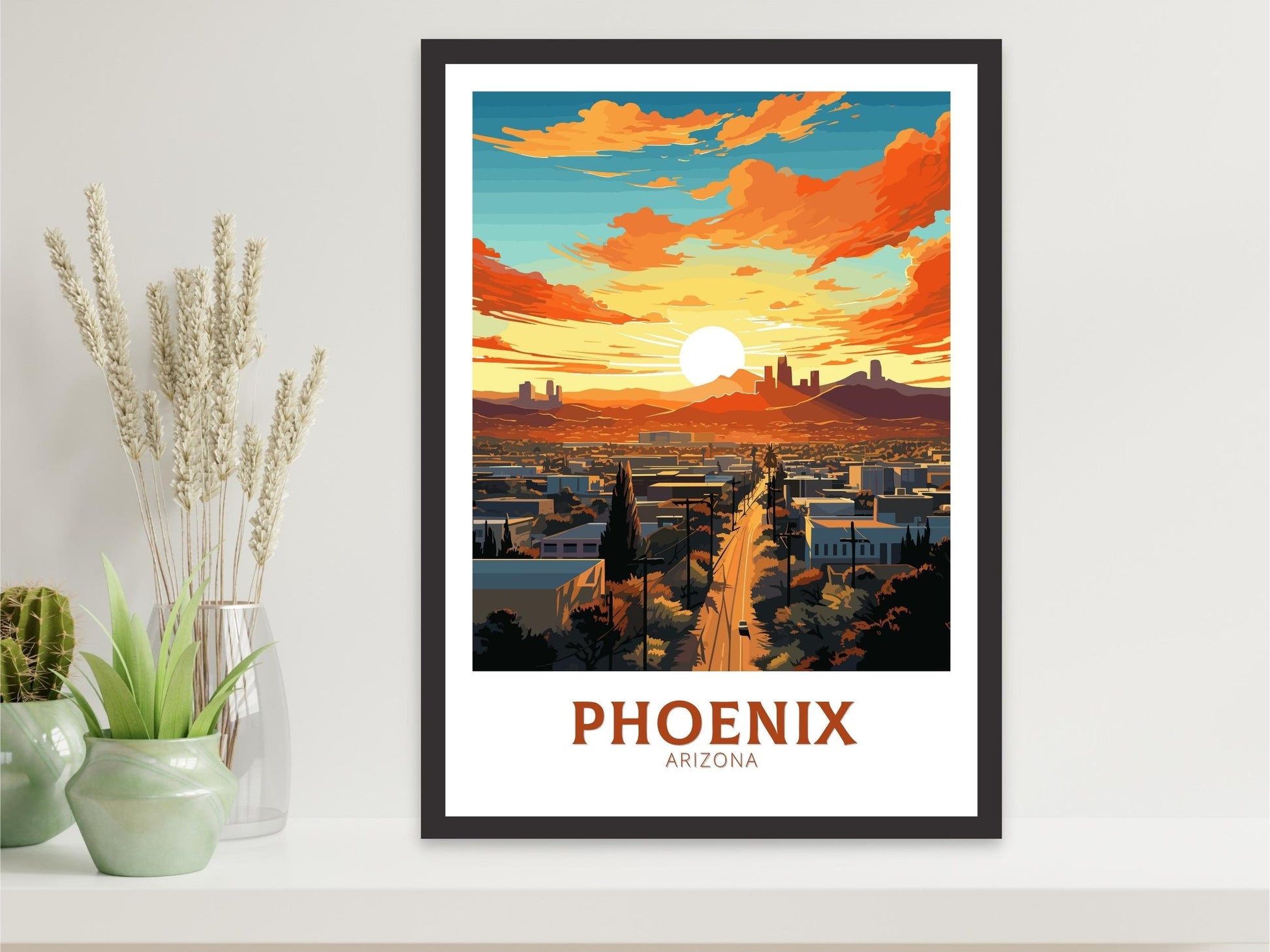 Phoenix Poster | Phoenix Print | Phoenix Travel Print | Arizona Wall Art | USA print | Arizona City Poster | ID 818