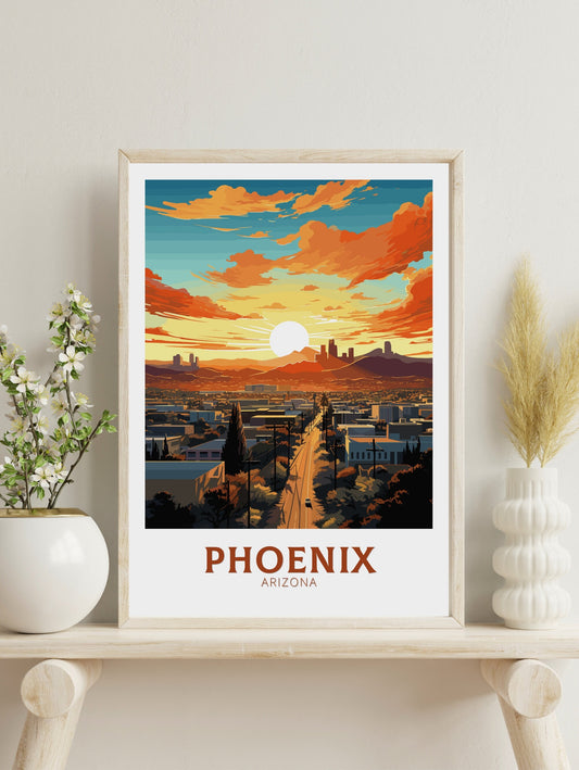 Phoenix Poster | Phoenix Print | Phoenix Travel Print | Arizona Wall Art | USA print | Arizona City Poster | ID 818