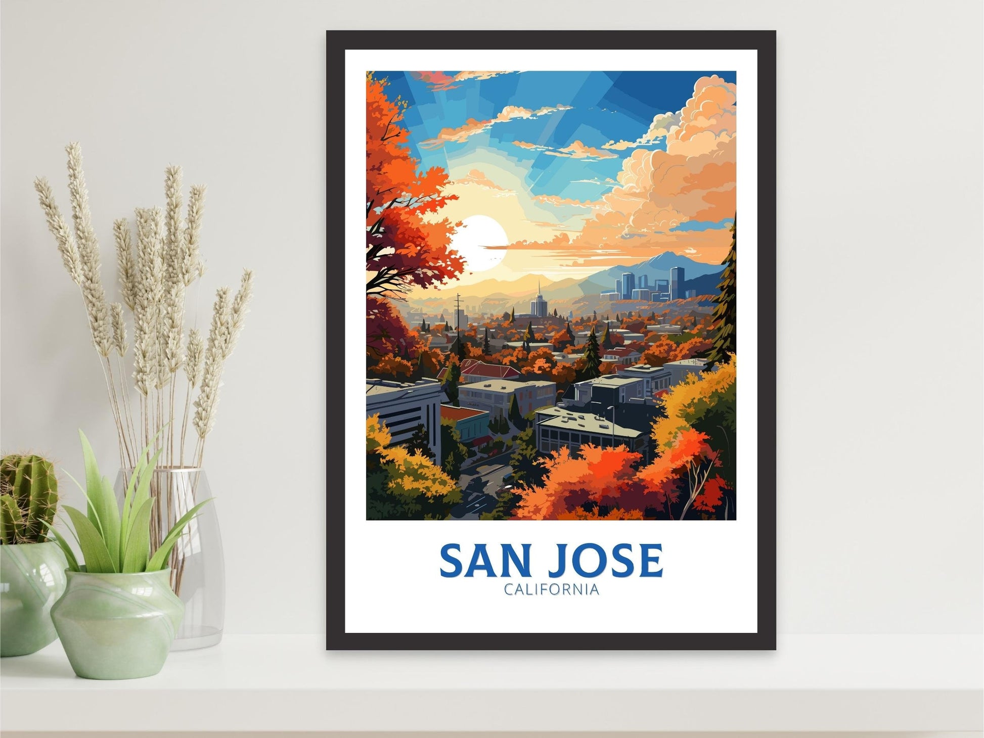 San Jose Poster | San Jose Print | San Jose Travel Print | California Wall Art | USA print | California City Poster | ID 820