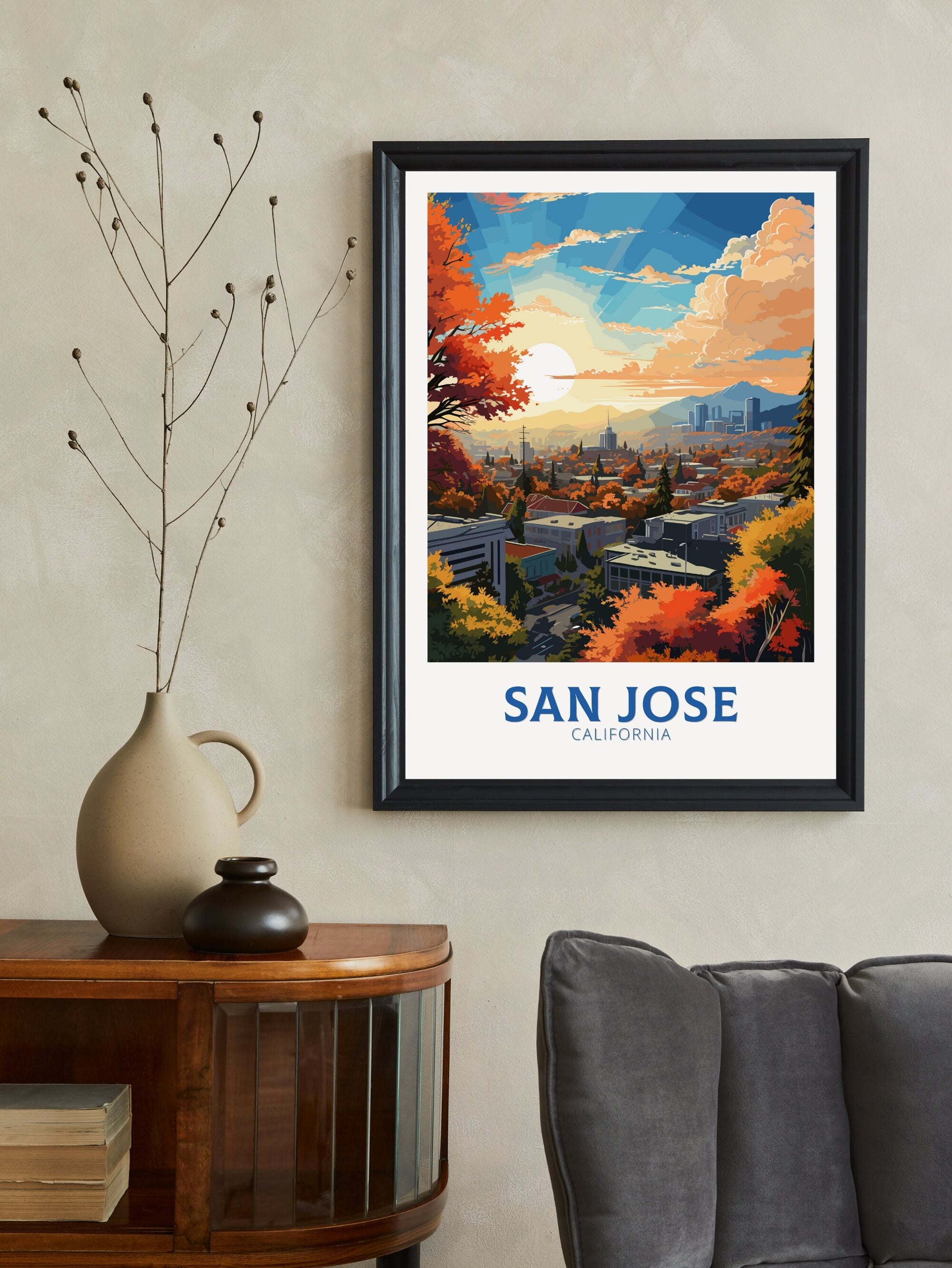 San Jose Poster | San Jose Print | San Jose Travel Print | California Wall Art | USA print | California City Poster | ID 820