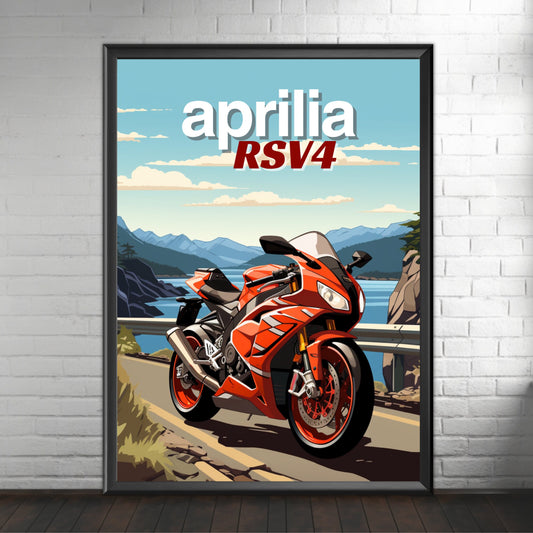 Aprilia RSV4 Print, Aprilia RSV4 Poster, Motorcycle Print, Motorbike Print, Bike Art, Bike Poster, Superbike Print