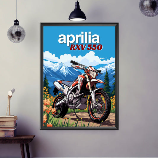 Aprilia RXV 550 Print, Aprilia RXV 550 Poster, Motorcycle Print, Motorbike Print, Bike Art, Bike Poster, Motocross Print, Classic Bike