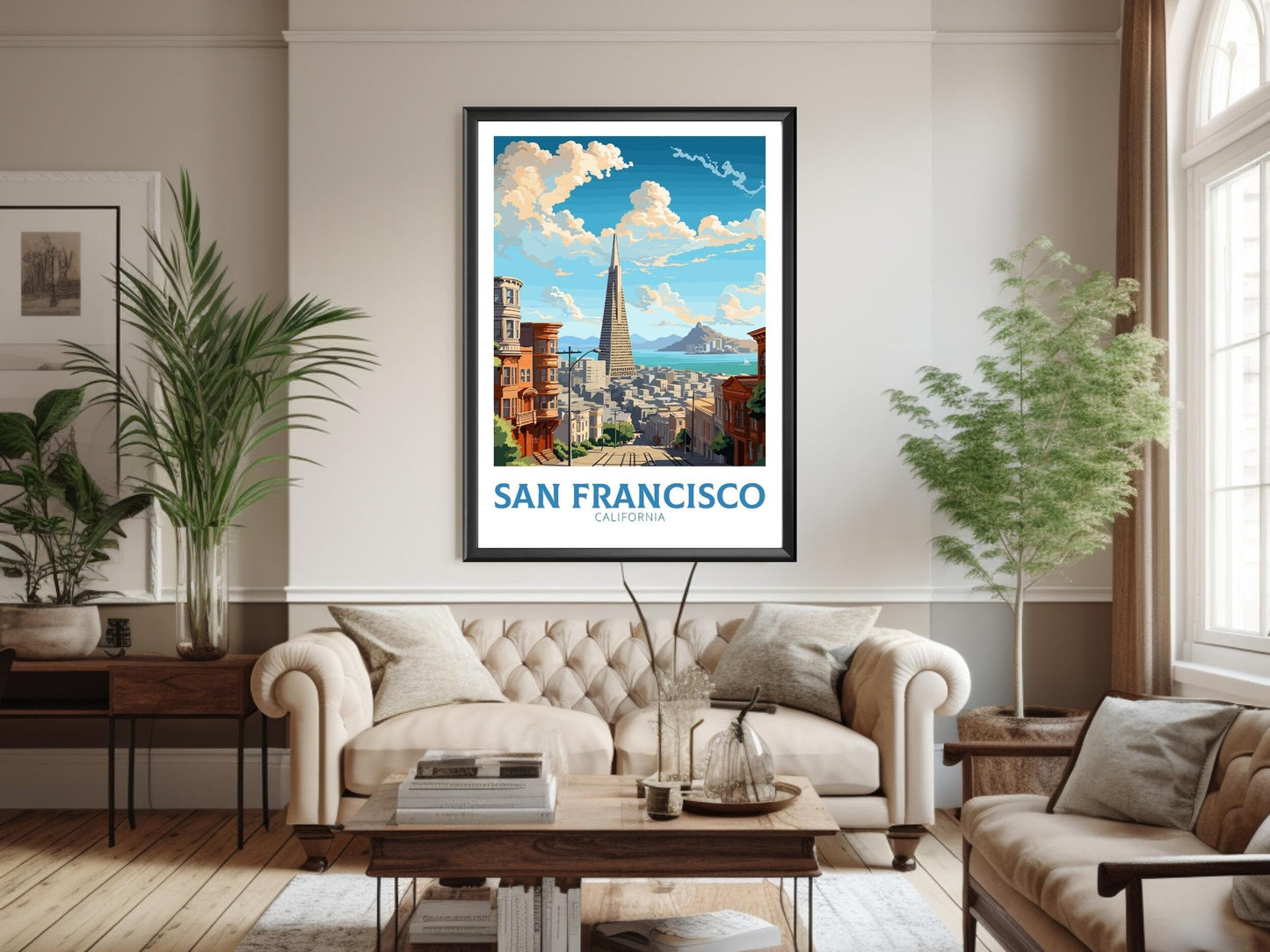 San Francisco Travel Print | San Francisco Print | San Francisco City Poster | San Francisco Wall Art | Transamerica Pyramid Print | ID 823