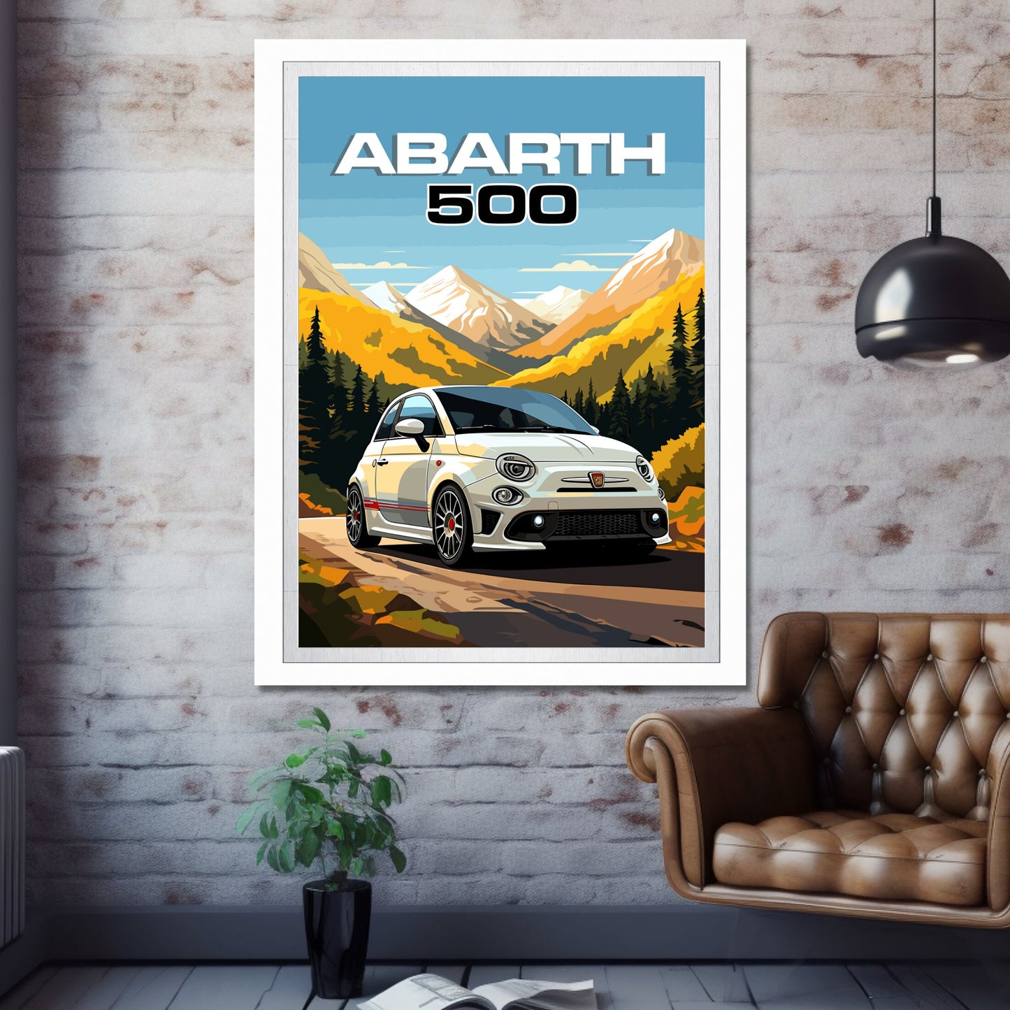 Abarth 500 Print, Car Print, 2010s Car, Abarth 500 Poster, Car Poster, Car Art, Modern Classic Car Print, Italian Car Print, Abarthisti