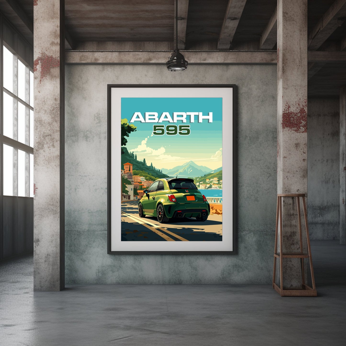 Abarth 595 Car Poster