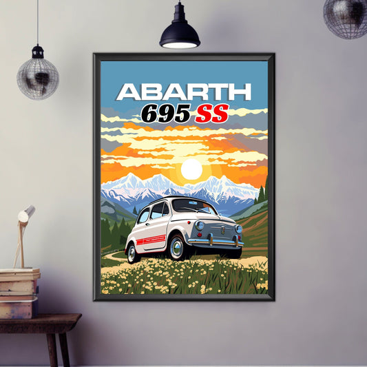 Abarth 695 SS Print, Car Print, Abarth 695 SS Poster, Car Poster, 1960s Car, Car Art, Classic car print, Italian Classic Print, Abarthisti