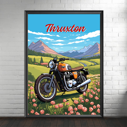 Triumph Thruxton Print, Triumph Thruxton Poster, Motorcycle Print, Motorbike Print, Bike Art, Bike Poster, Vintage Bike, Classic Bike