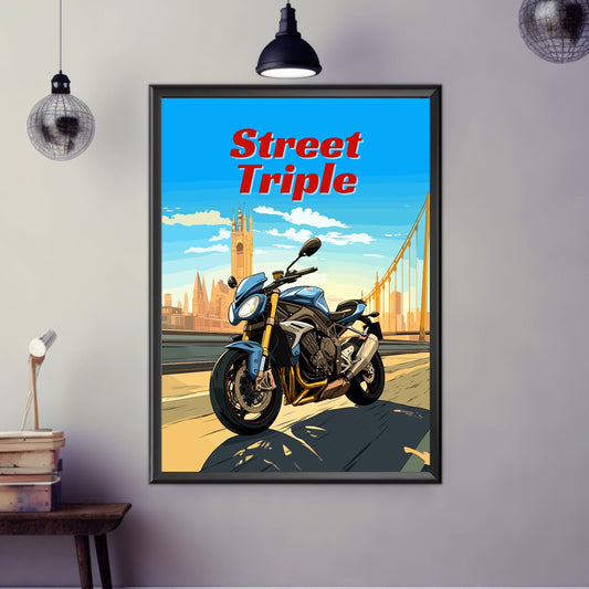 Triumph Street Triple Print, Triumph Street Triple Poster, Motorcycle Print, Motorbike Print, Bike Art, Bike Poster, Superbike Print
