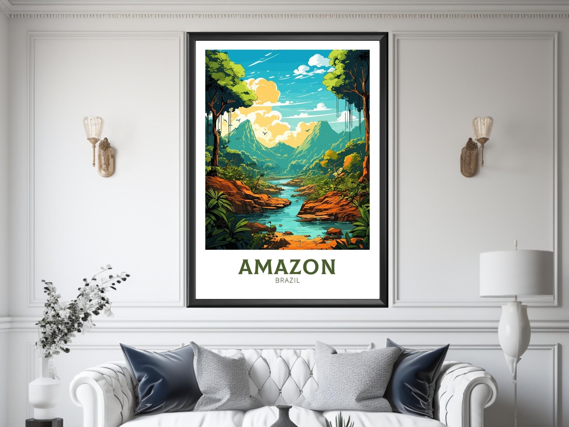 Amazon Forest Travel Print | Amazon Forest Poster | Brazil Wall Art | Amazon Forest Brazil travel Poster | Housewarming gift | ID 826