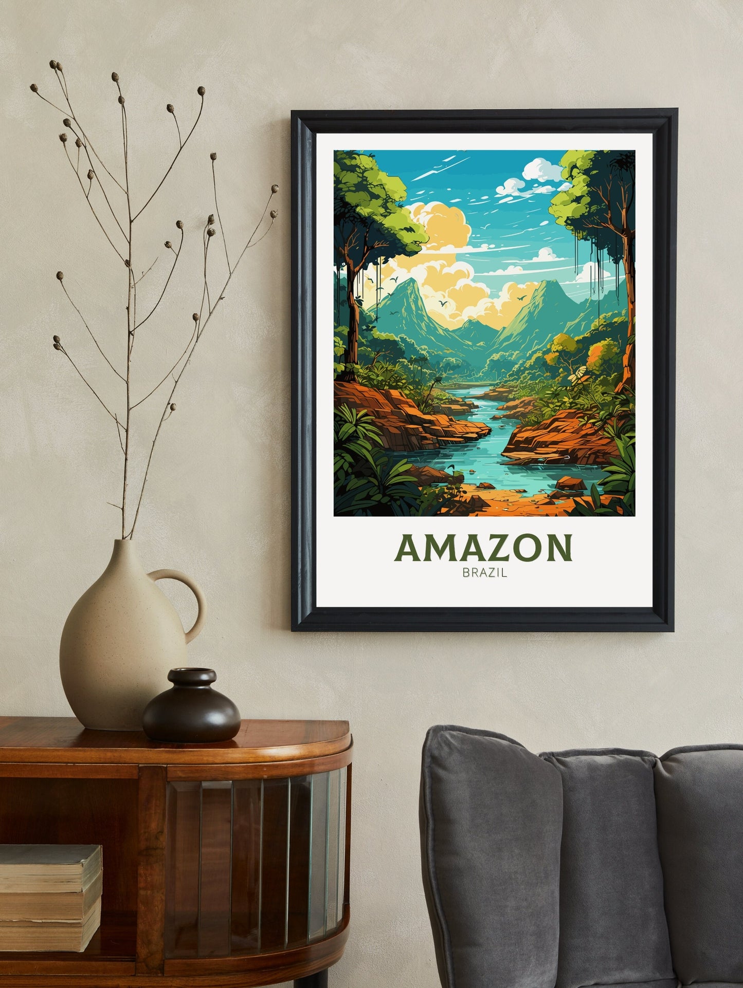 Amazon Forest Travel Print | Amazon Forest Poster | Brazil Wall Art | Amazon Forest Brazil travel Poster | Housewarming gift | ID 826