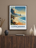 Copacabana Travel Print | Copacabana Print | Brazil Wall Art | Rio De Janeiro Brazil travel Print | Housewarming gift | Beach Poster |ID 827