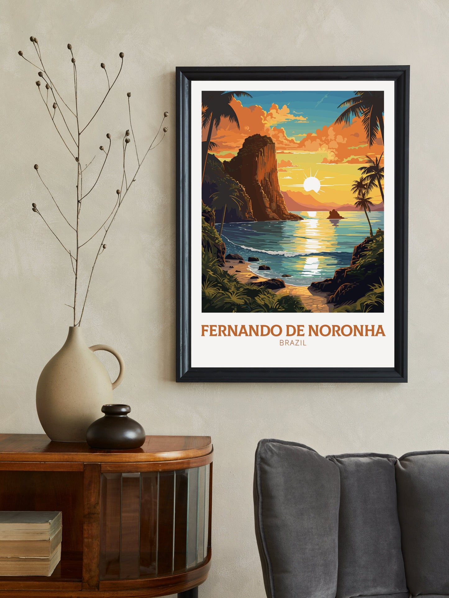 Fernando de Noronha Travel Print | Fernando de Noronha Poster | Brazil Art | Fernando de Noronha Brazil Poster | Housewarming gift | ID 647