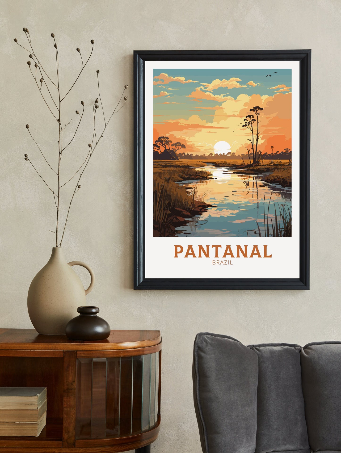 Pantanal Travel Print | Pantanal Postre | Brazil Wall Art | Pantanal Brazil travel Print | Housewarming gift Pantanal Brazil Print |ID 828