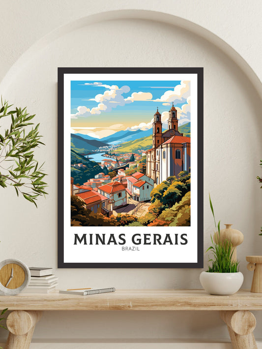 Minas Gerais Print | Ouro Preto Poster | Brazil Wall Art | Minas Gerais Brazil travel Print | Birthday gift | Ouro Preto Brazil Art | ID 829