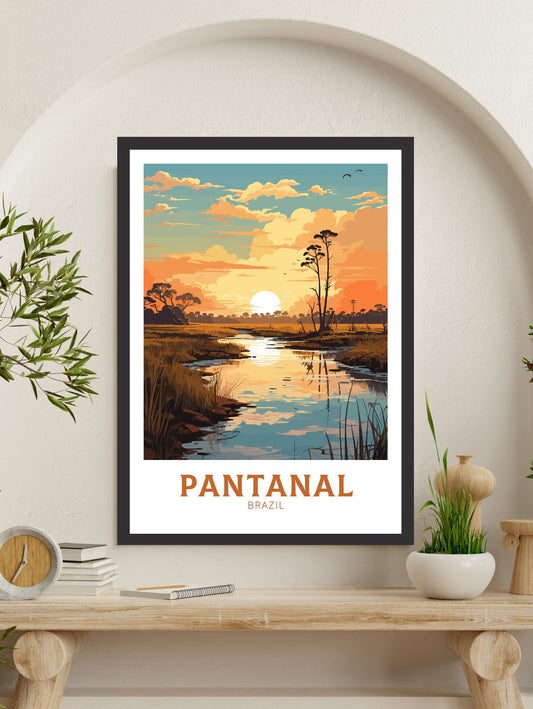 Pantanal Travel Print | Pantanal Postre | Brazil Wall Art | Pantanal Brazil travel Print | Housewarming gift Pantanal Brazil Print |ID 828
