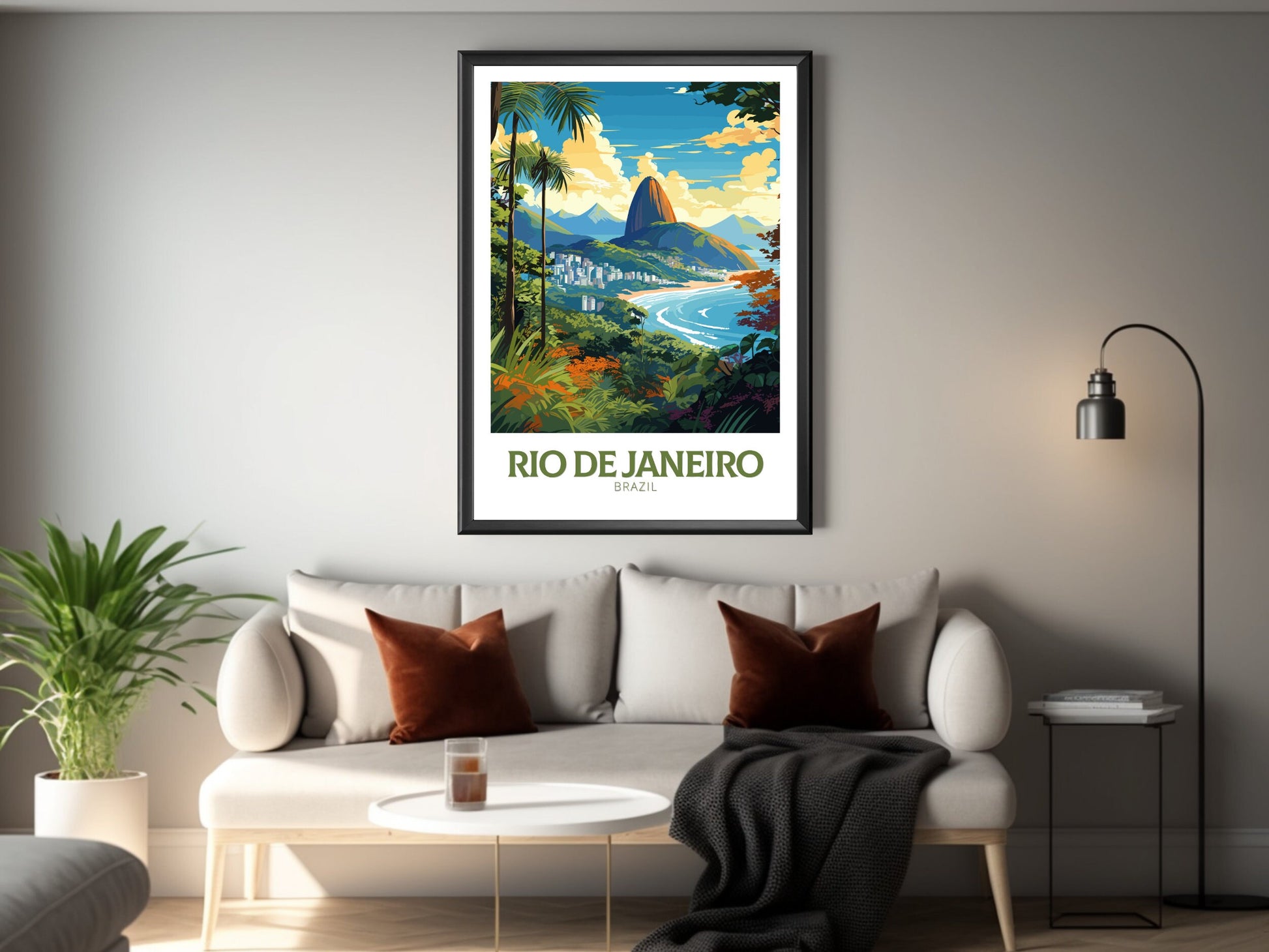 Rio De Janeiro Travel Print | Rio De Janeiro Poster | Brazil Wall Art | Sugarloaf Mountain Rio de Janeiro Print | Housewarming gift | ID 830