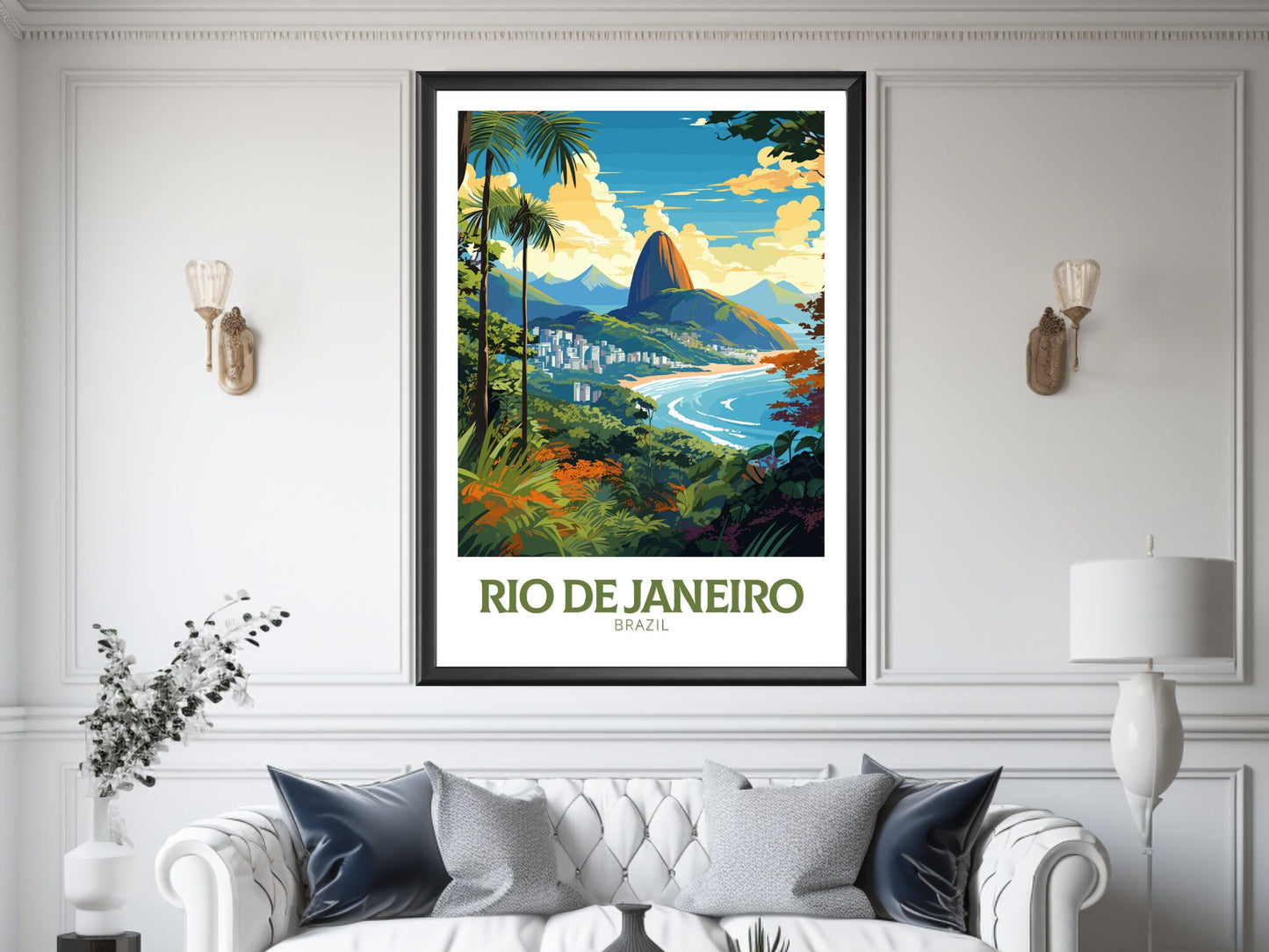 Rio De Janeiro Travel Print | Rio De Janeiro Poster | Brazil Wall Art | Sugarloaf Mountain Rio de Janeiro Print | Housewarming gift | ID 830