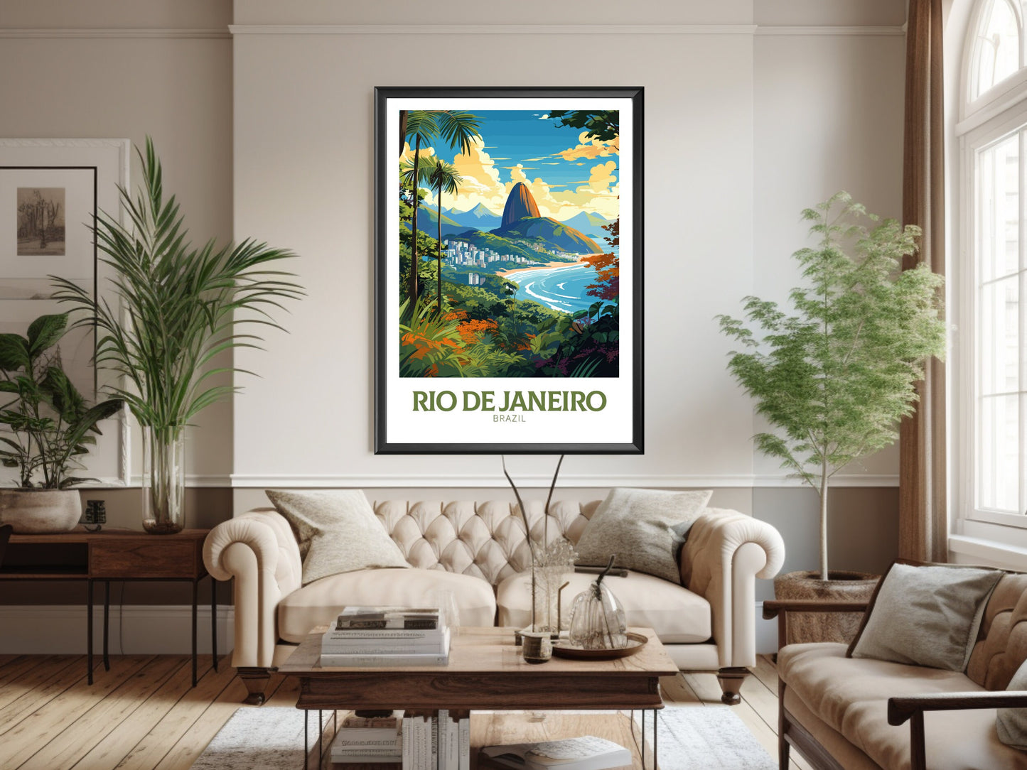 Rio De Janeiro Travel Print | Rio De Janeiro Poster | Brazil Wall Art | Sugarloaf Mountain Rio de Janeiro Print | Housewarming gift | ID 830