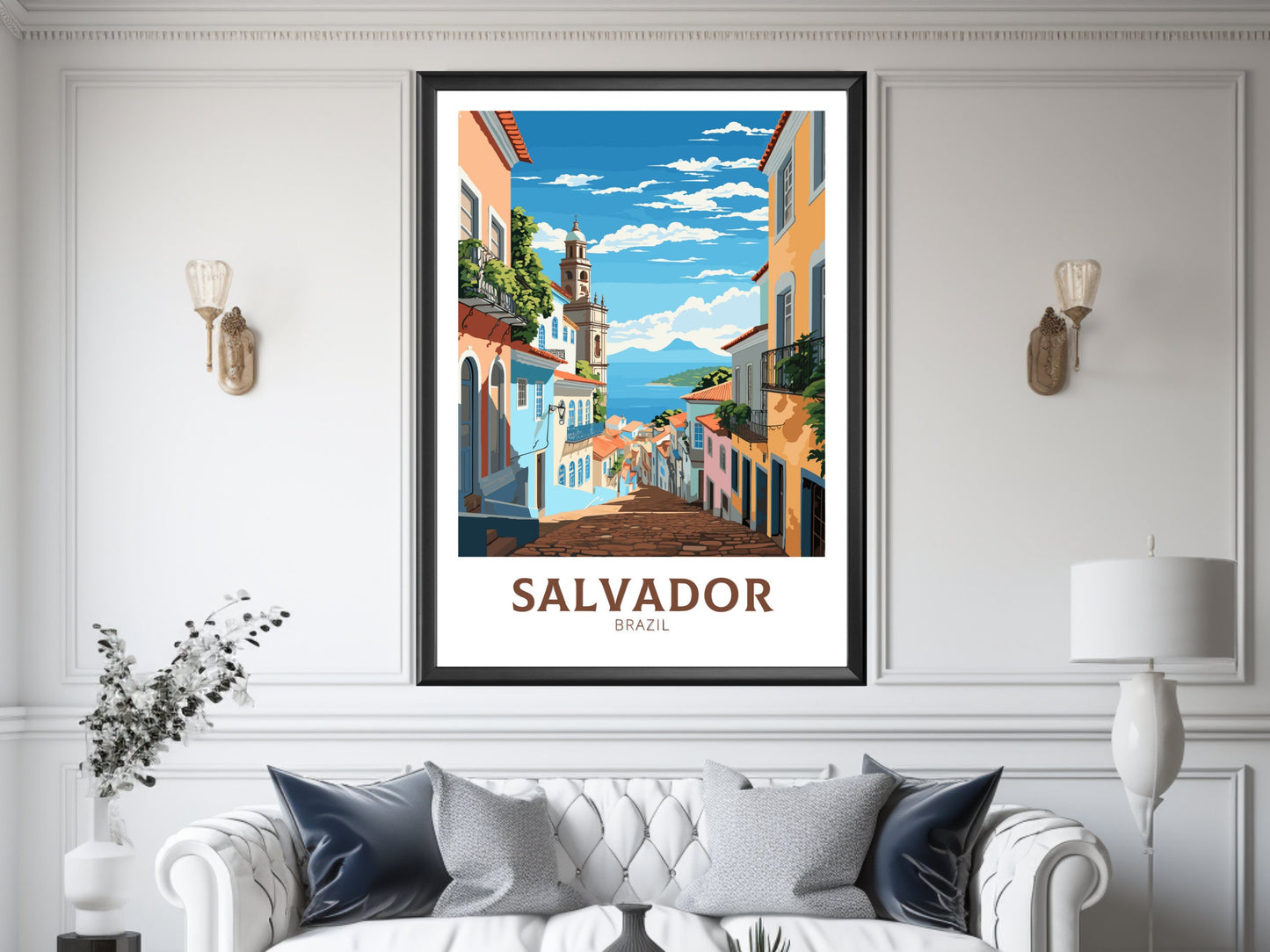 Salvador Travel Print | Salvador Poster | Brazil Wall Art | Salvador Brazil travel Poster | Housewarming gift | Salvador Wall Art | ID 831