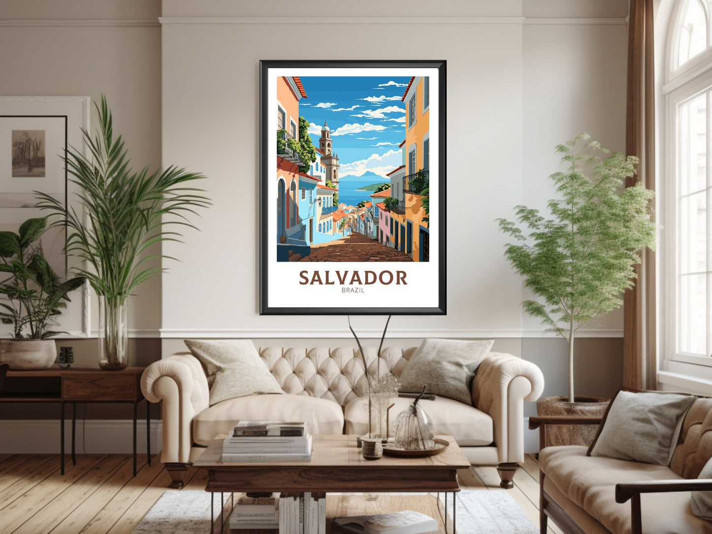 Salvador Travel Print | Salvador Poster | Brazil Wall Art | Salvador Brazil travel Poster | Housewarming gift | Salvador Wall Art | ID 831