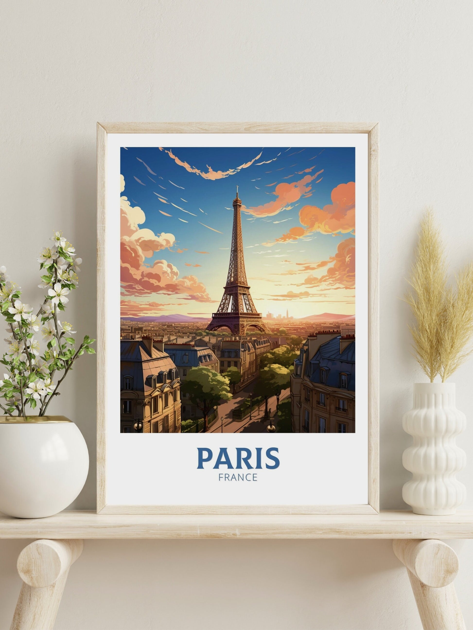 Paris Travel Poster | Paris Illustration | Eiffel Tower Print | Paris Art | France Poster | Eiffel Tower Print | Paris Affiche | ID 832