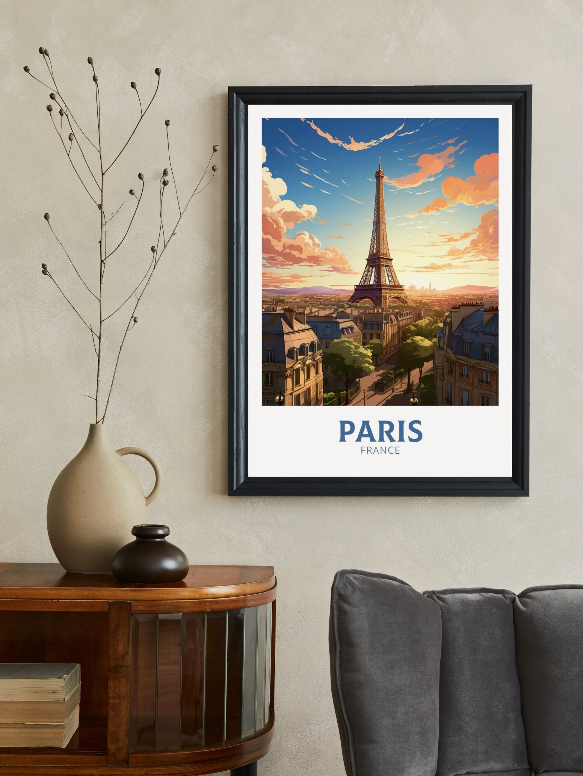 Paris Travel Poster | Paris Illustration | Eiffel Tower Print | Paris Art | France Poster | Eiffel Tower Print | Paris Affiche | ID 832